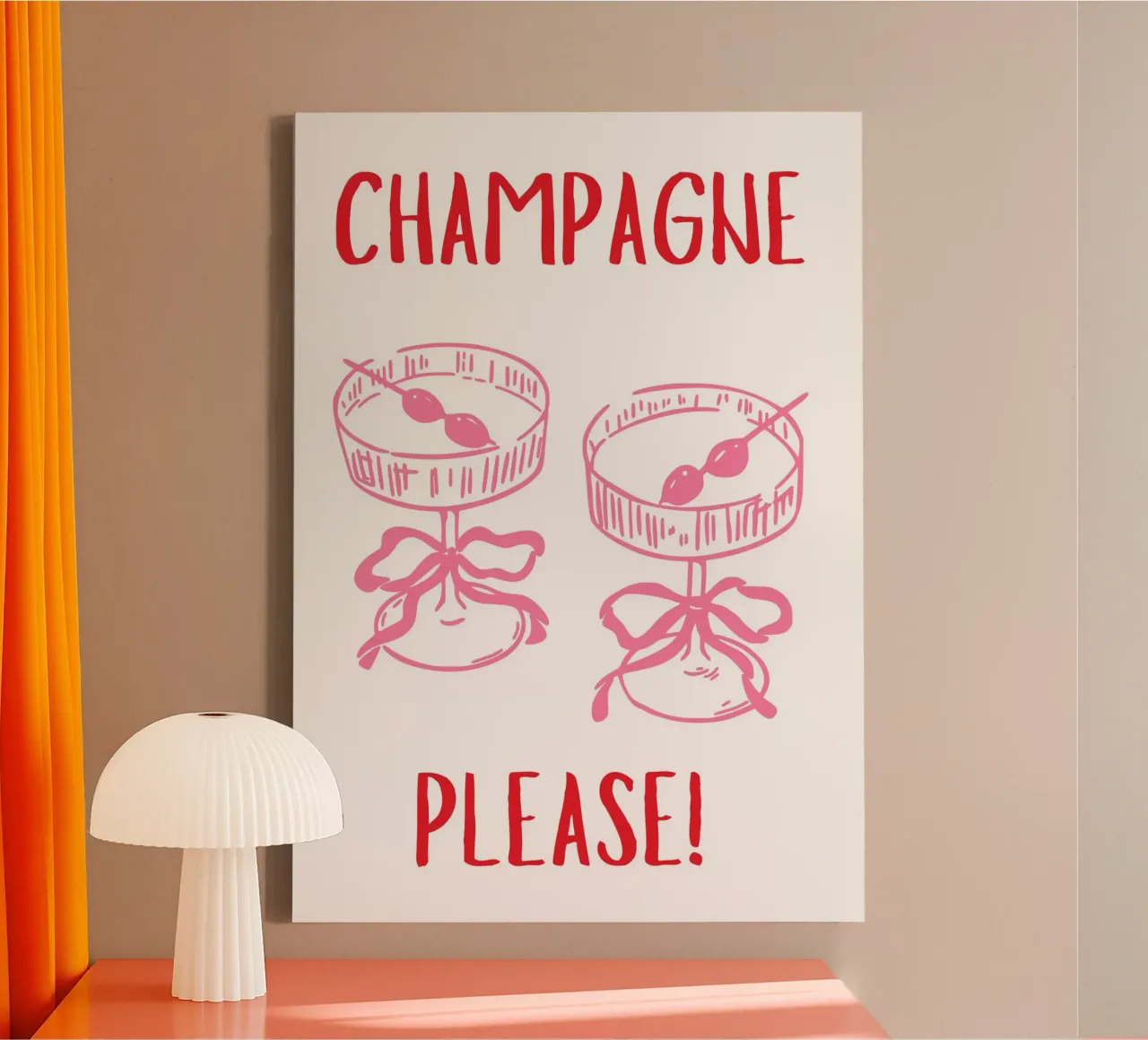 Champagne per favore tela con Cornice a cassetta da pdigitalprints