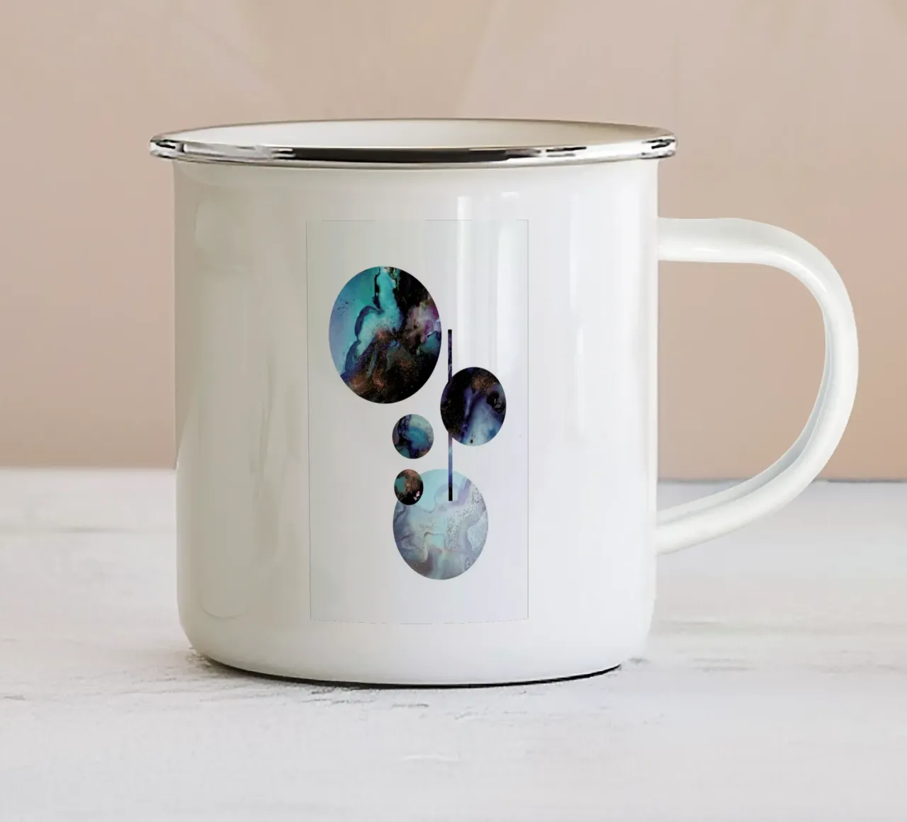 Rashid enamel mug by Larissa van der Laan
