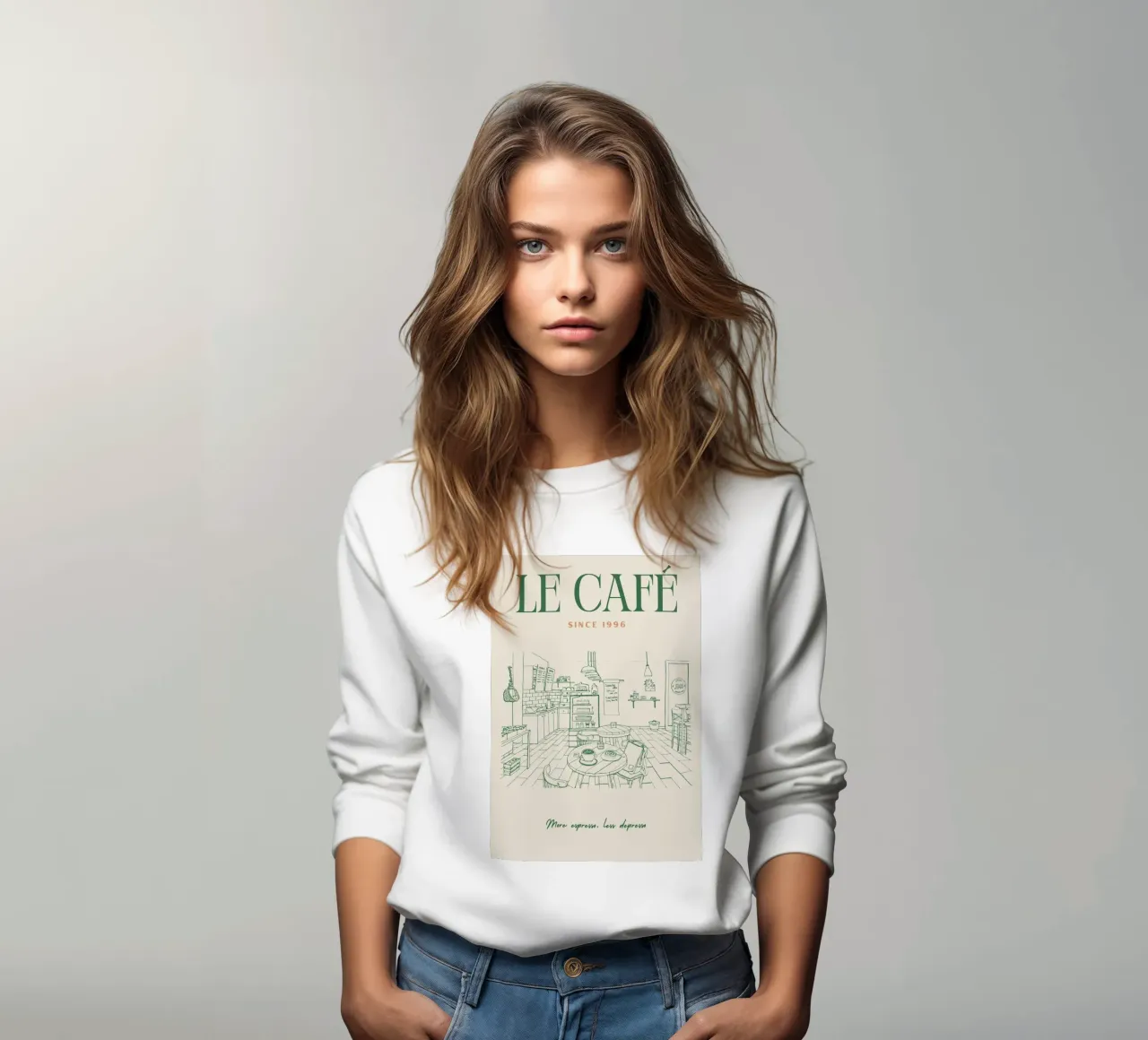 Vintage Café sweatshirt van pdigitalprints