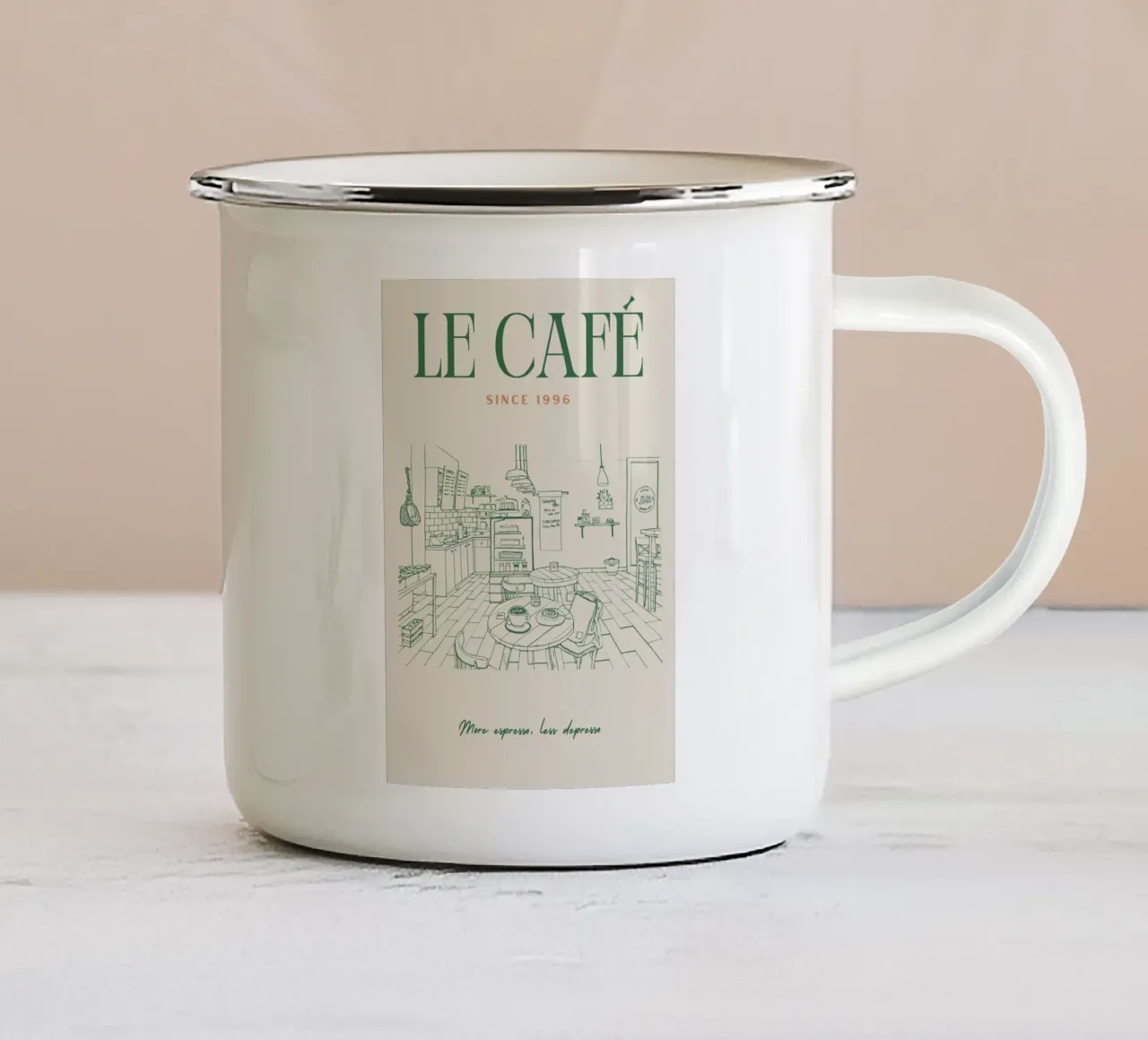 Caffè d'epoca tazza in smalto da pdigitalprints
