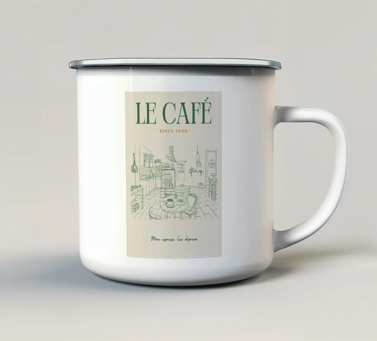 Caffè d'epoca tazza in smalto da pdigitalprints