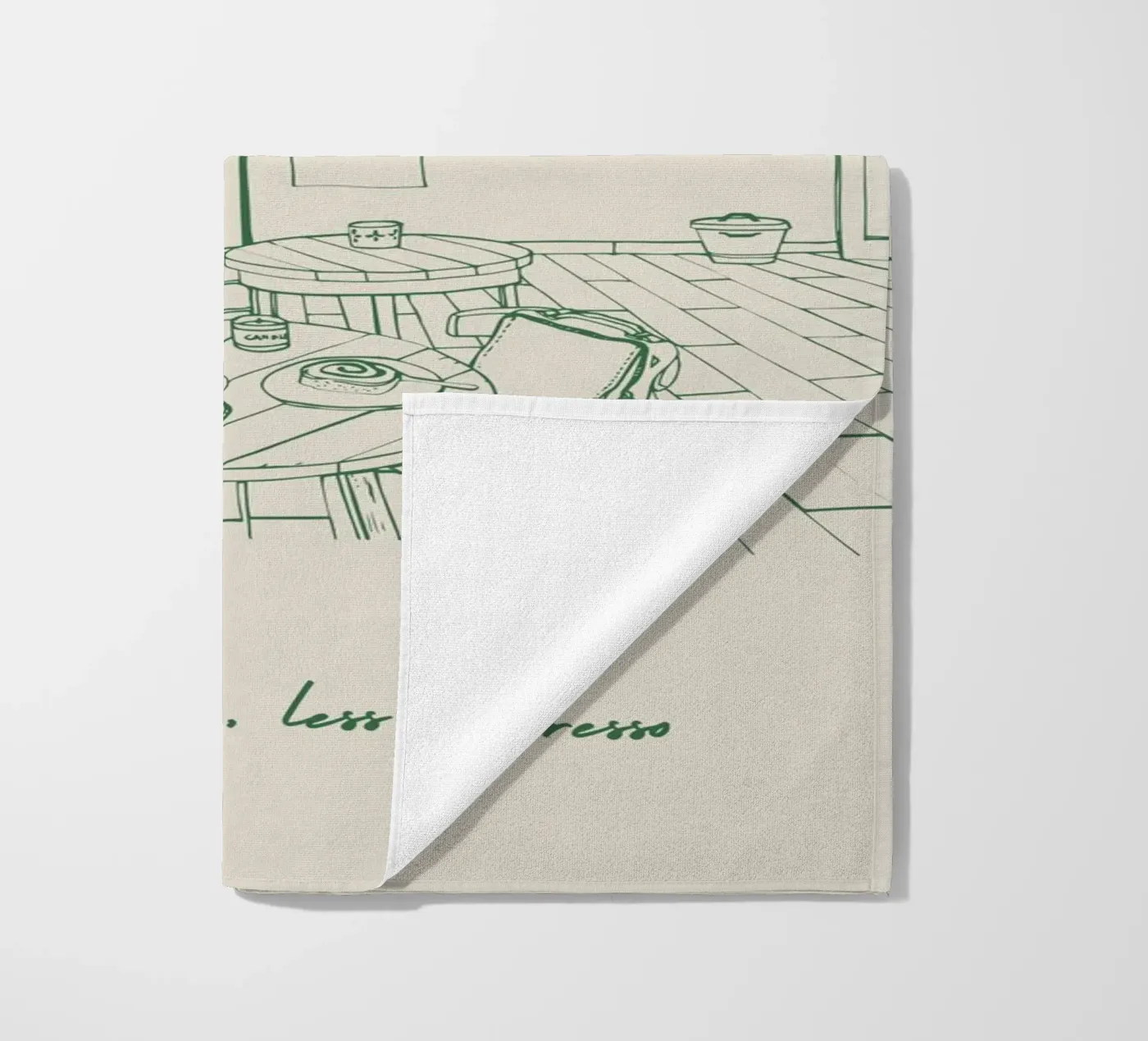 Vintage Cafe beach towel by pdigitalprints