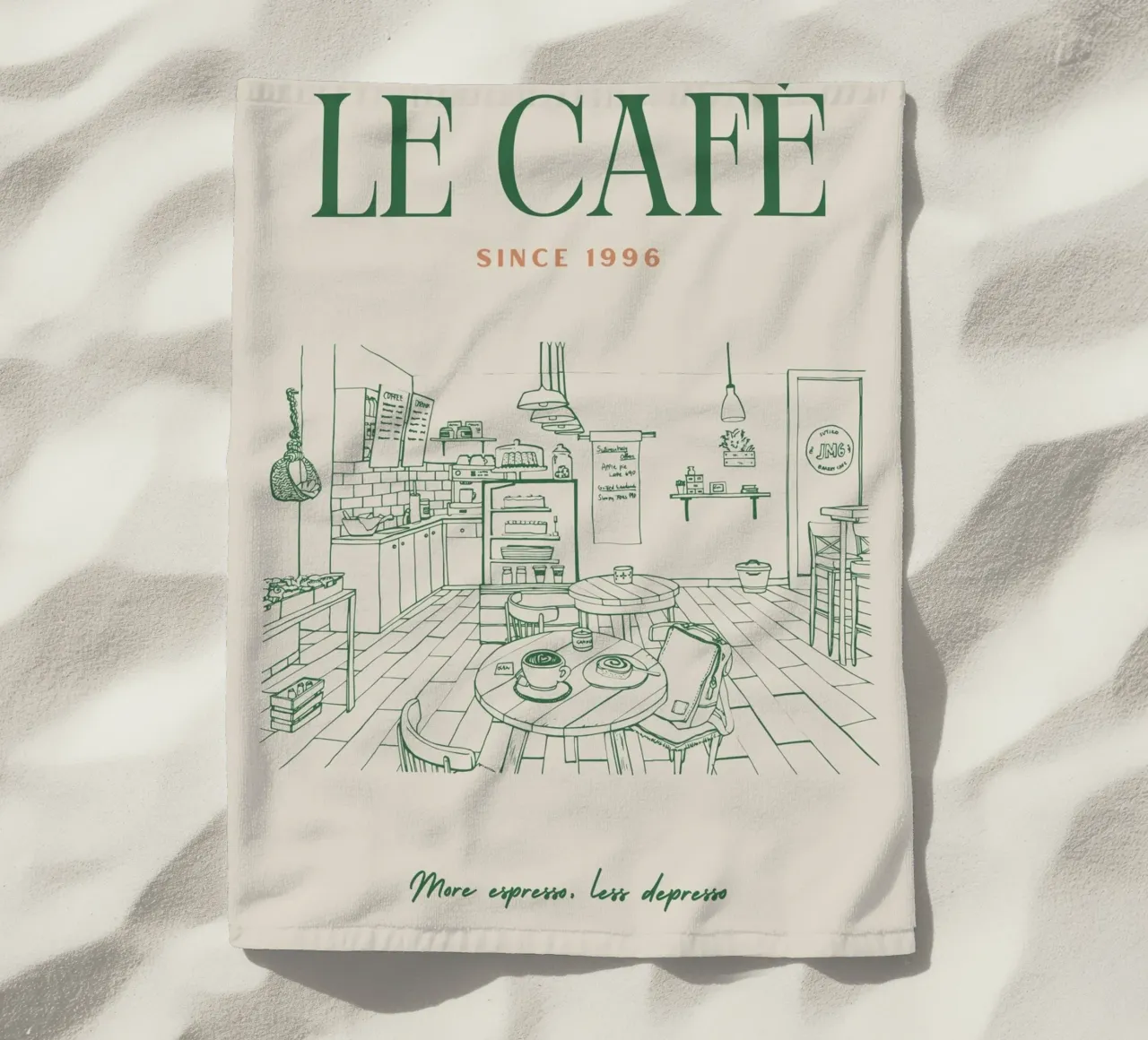 Caffè d'epoca telo mare da pdigitalprints