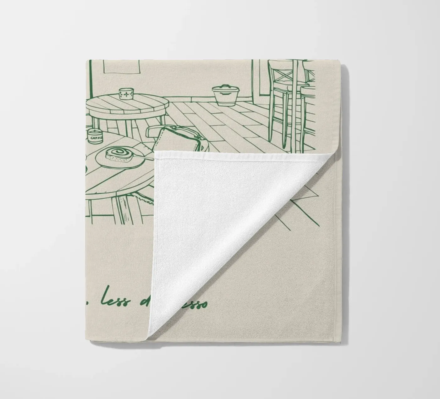 Vintage Cafe beach towel by pdigitalprints