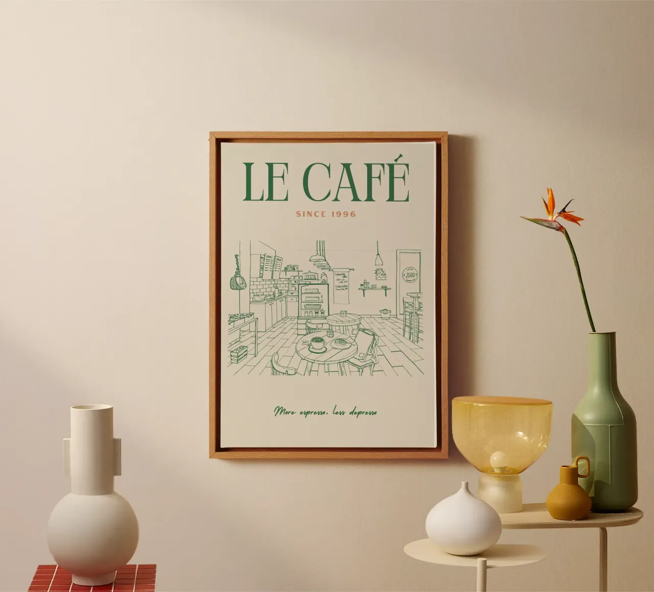 Caffè d'epoca tela con Cornice a cassetta da pdigitalprints