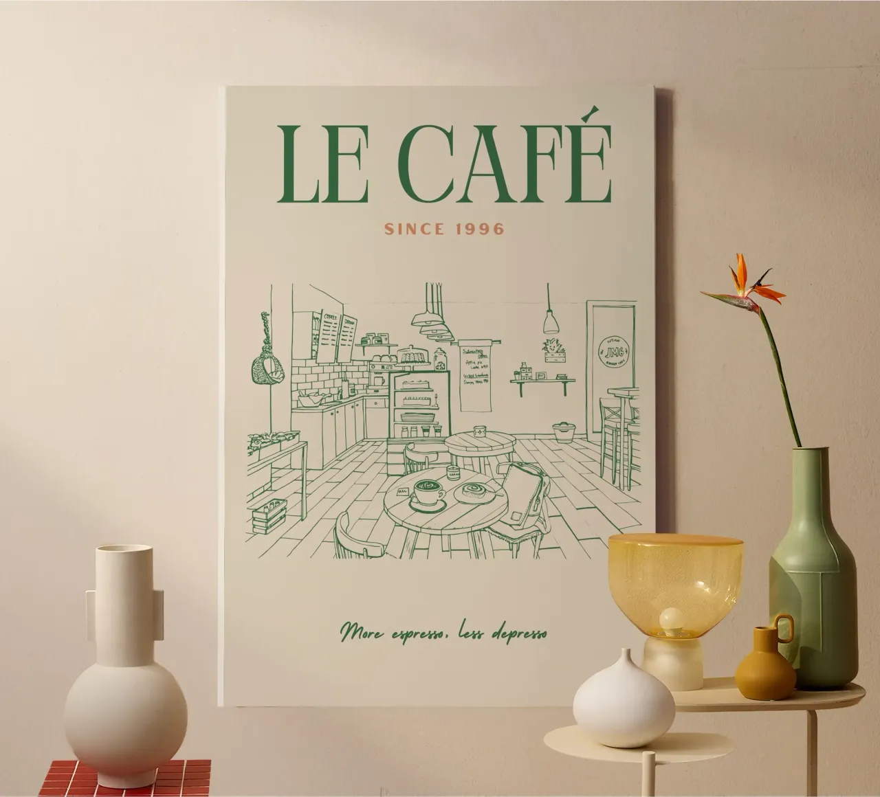 Caffè d'epoca tela con Cornice a cassetta da pdigitalprints