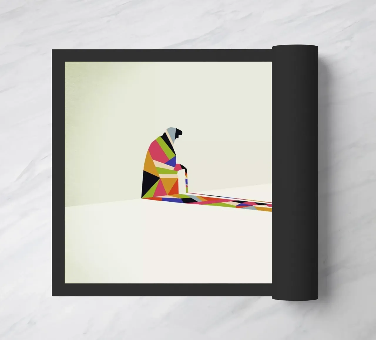 Walking Shadow - Old Man doormat by Jason Ratliff