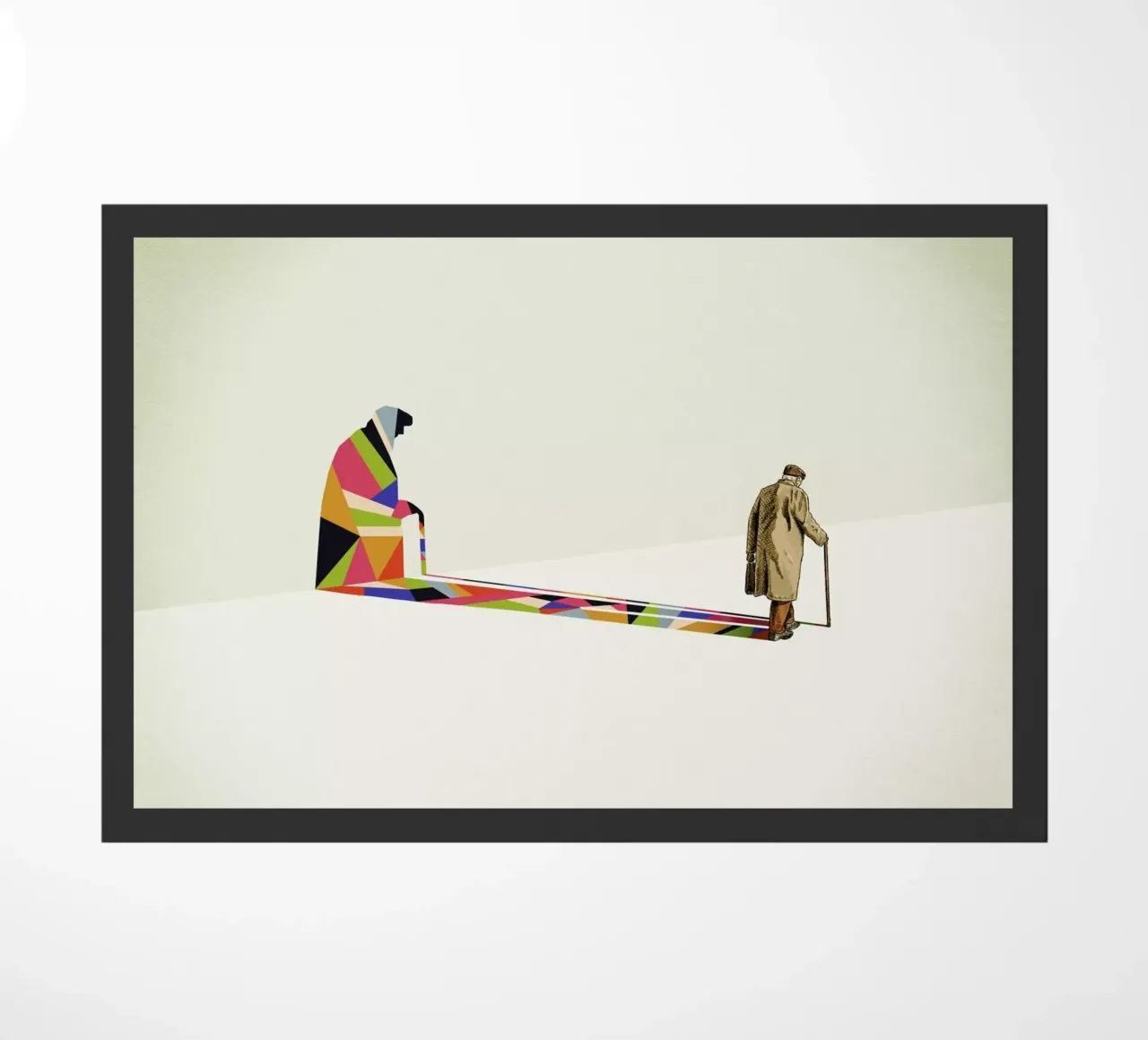 Walking Shadow - Old Man doormat by Jason Ratliff