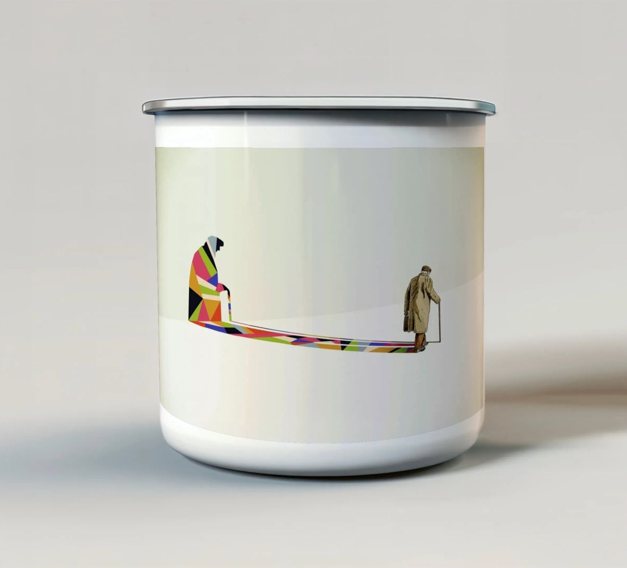 Walking Shadow - Old Man tazza in smalto da Jason Ratliff