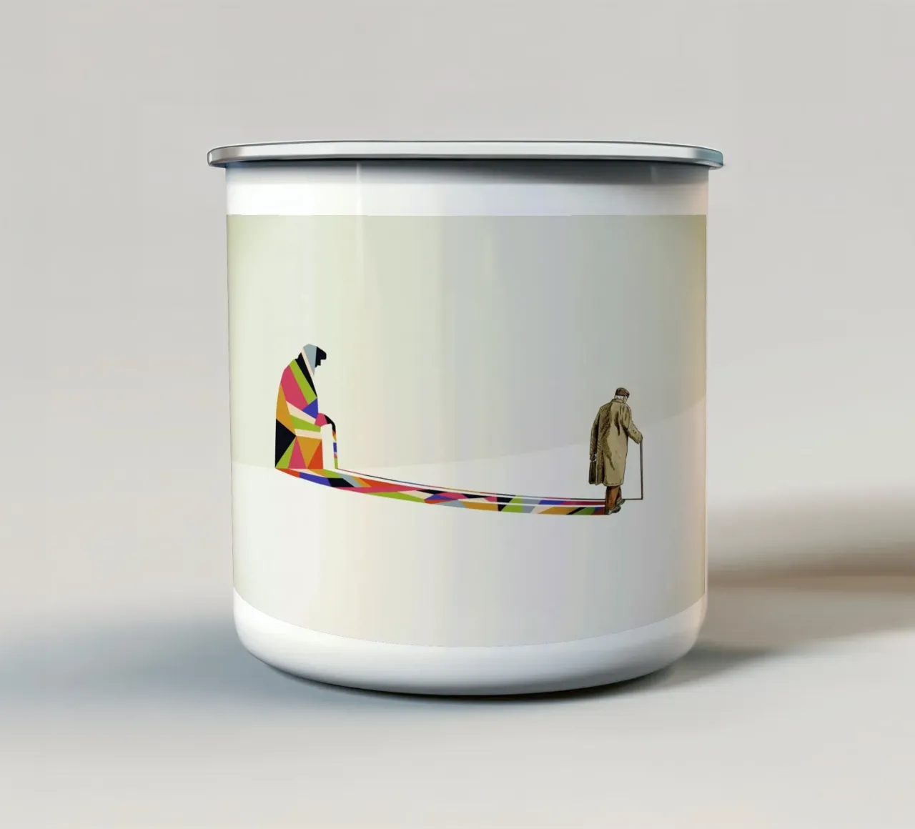 Walking Shadow - Old Man tazza in smalto da Jason Ratliff
