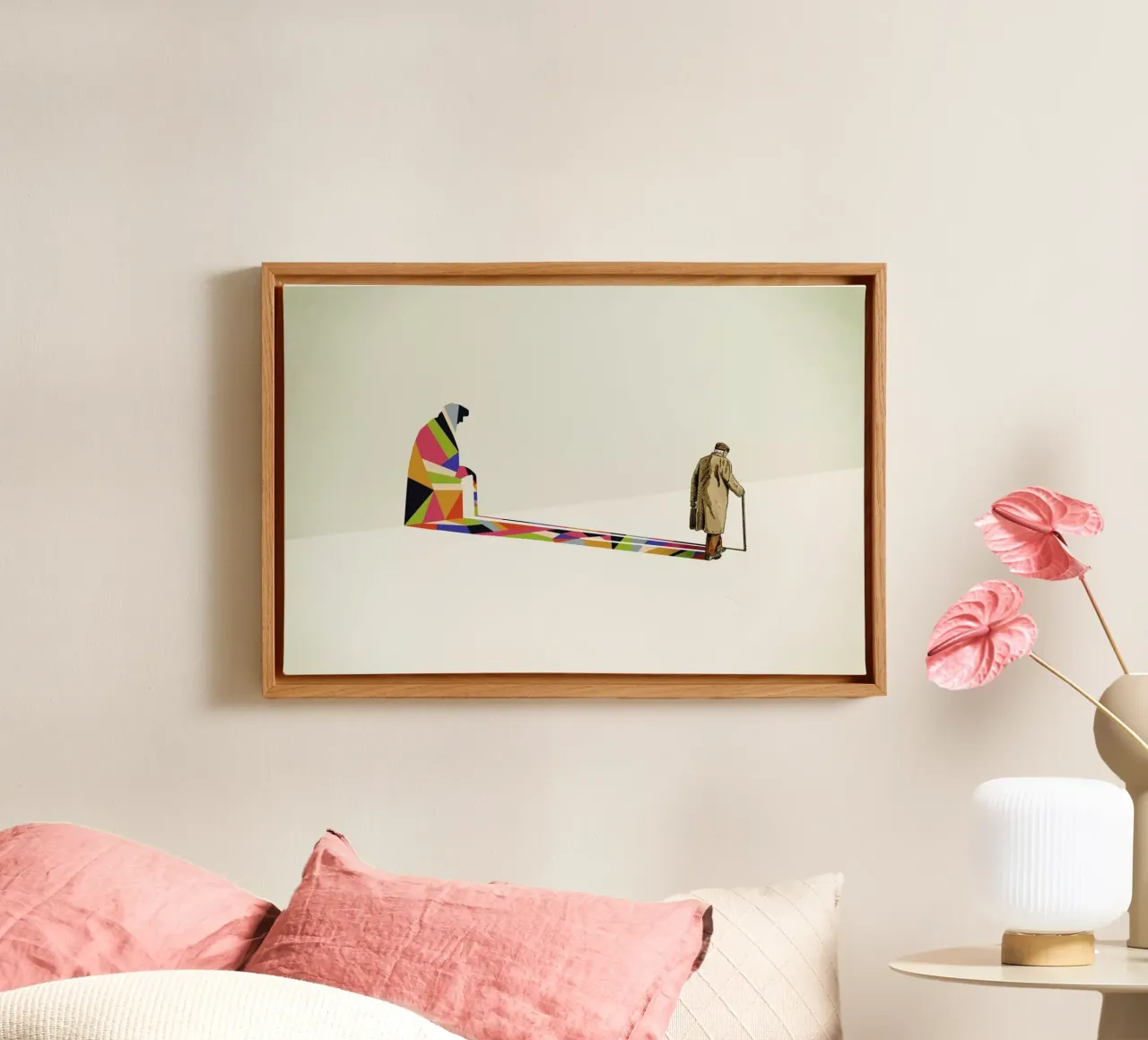 Walking Shadow - Old Man canvas with Floater frame by Jason Ratliff