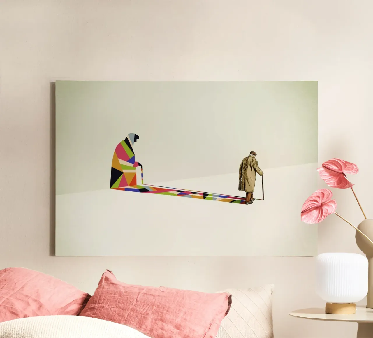 Walking Shadow - Old Man canvas with Floater frame by Jason Ratliff