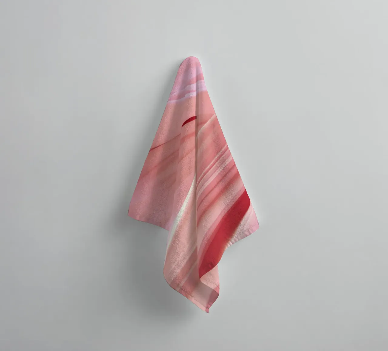 Modern Abstract Waves Texture Blush Pink towel by Modern Muse