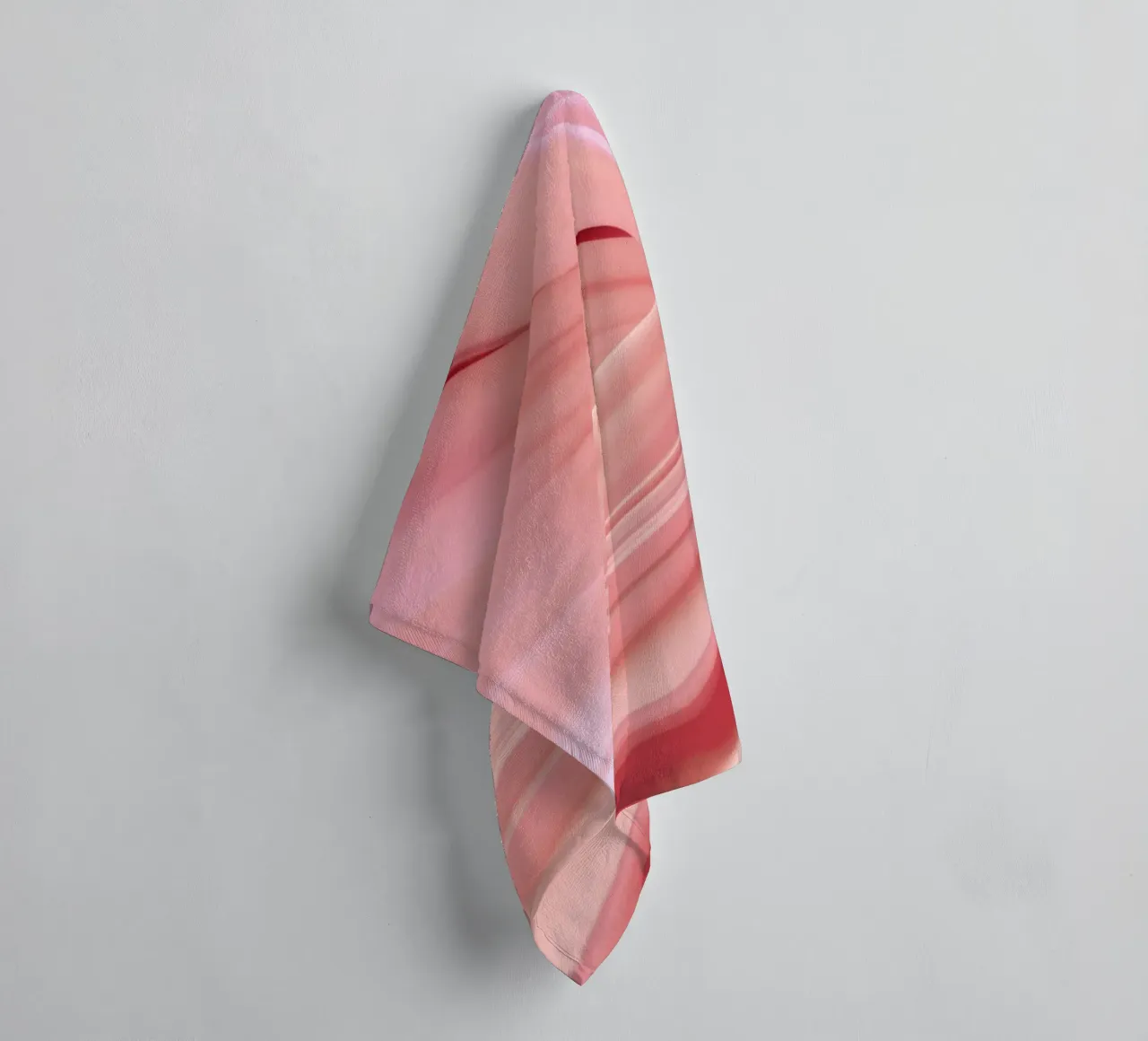 Modern Abstract Waves Texture Blush Pink towel by Modern Muse