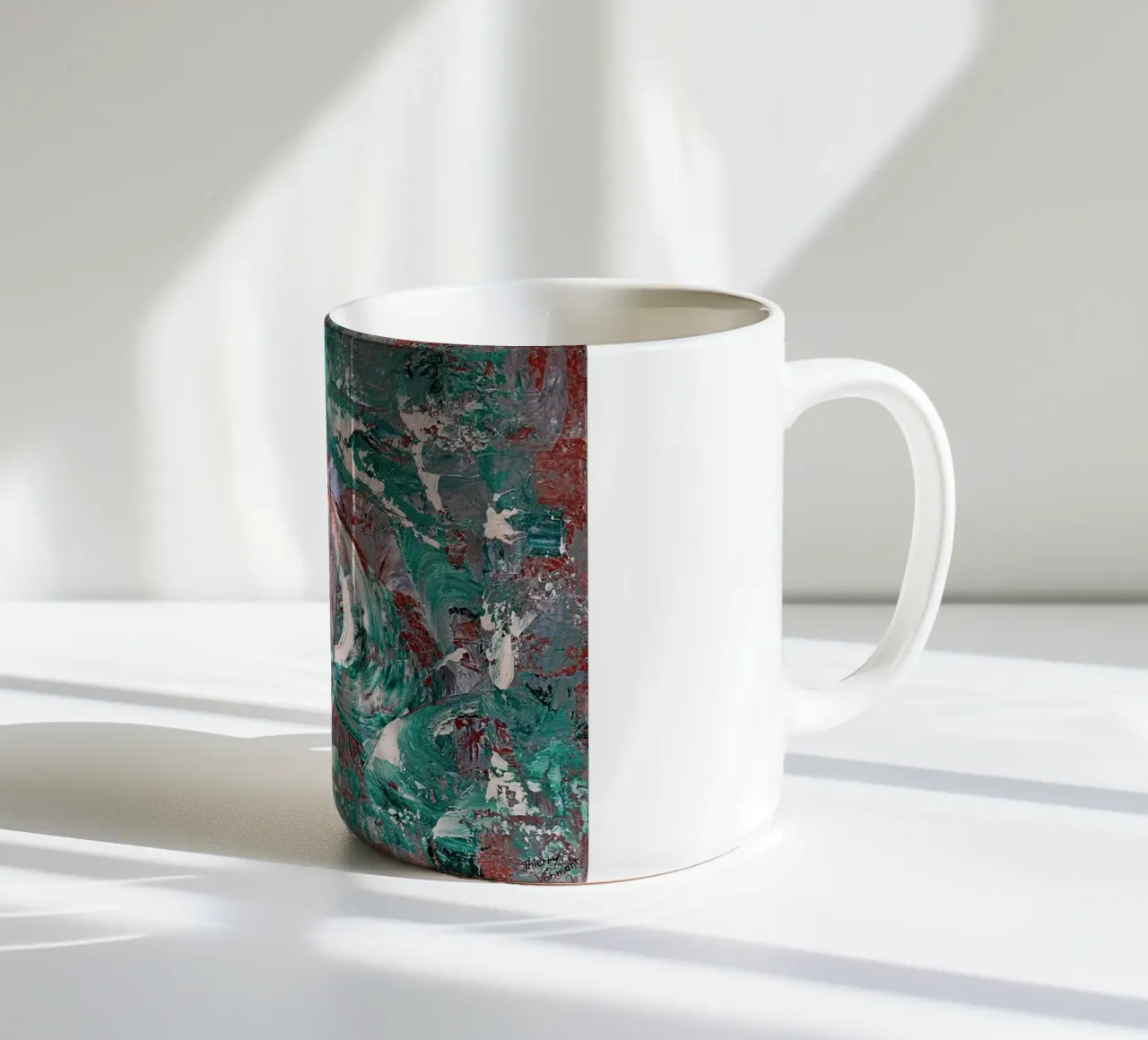 AQUATIC SHOW tazza in ceramica da Thierry Vobmann Abstract painting