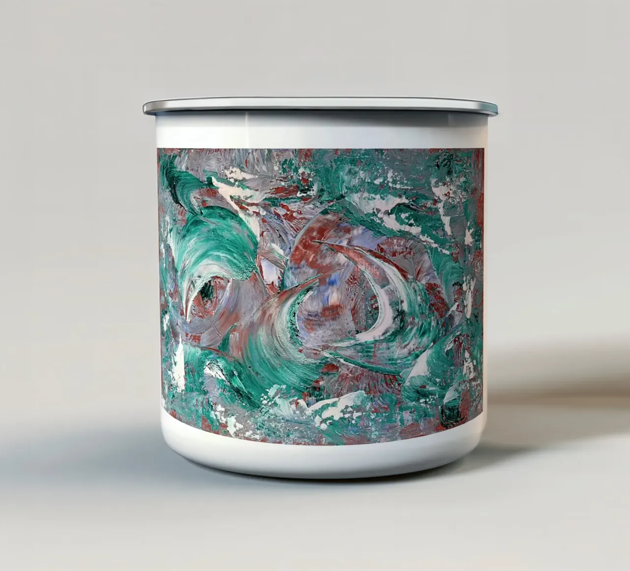 AQUATIC SHOW tazza in smalto da Thierry Vobmann Abstract painting