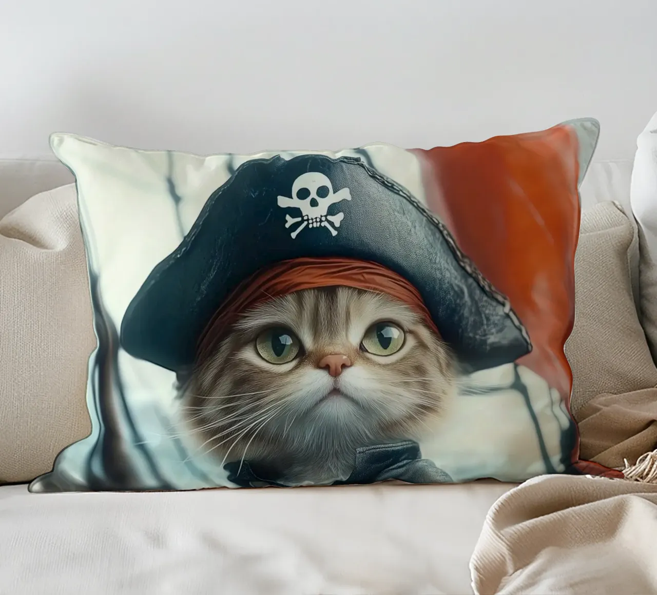 He is a pirate No. 02 cuscino da lazydaypaper