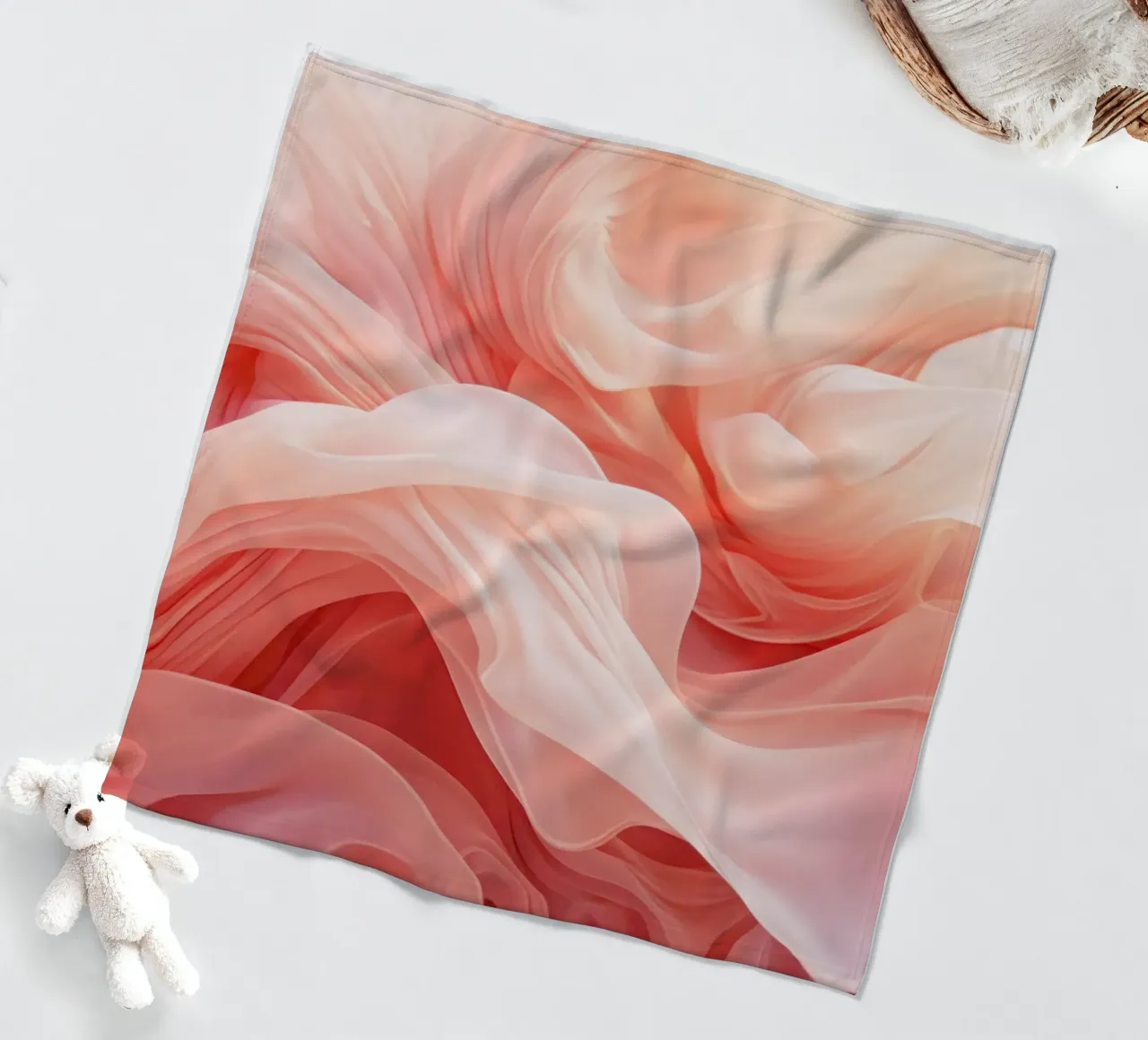 Ethereal Soft Peach Fluid Dreams Fleecedecke von Modern Muse