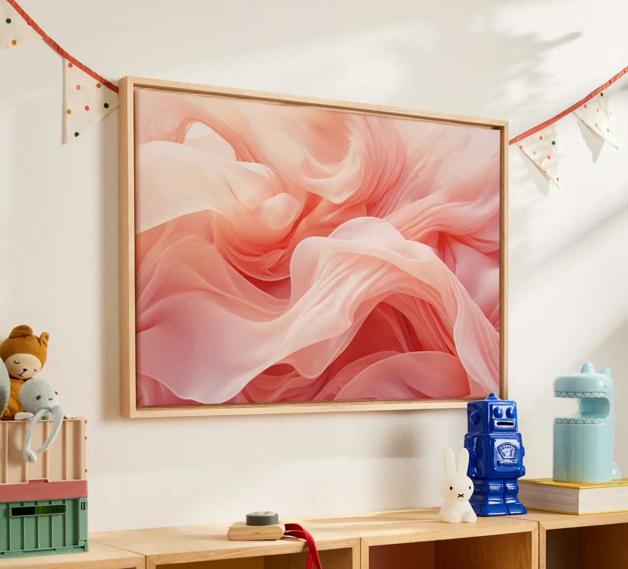 Ethereal Soft Peach Fluid Dreams canvas by Modern Muse