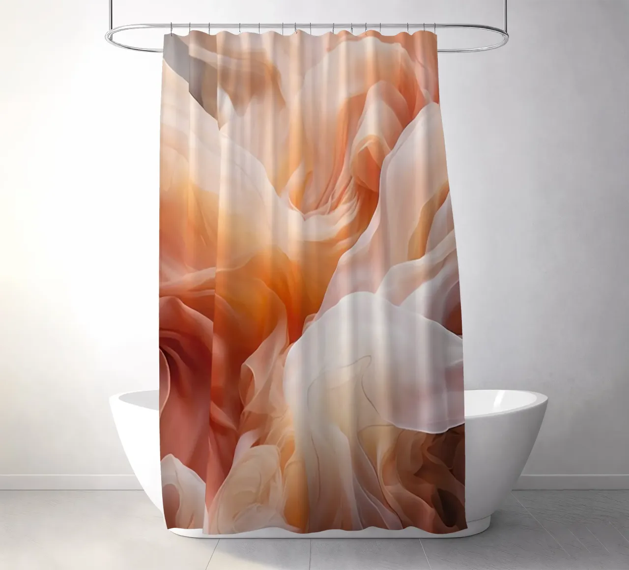 Ethereal Soft Peach Fluid Dreams Duschvorhang von Modern Muse