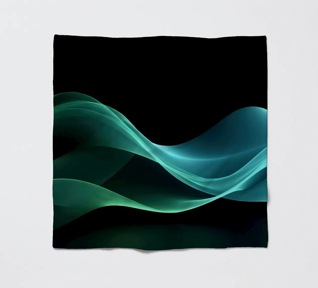Black And Blue Green Waters Ethereal Waves fleece blanket by Modern Muse