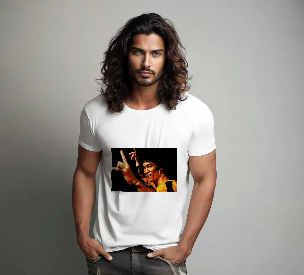 Bruce Lee in 'Game of Death' t-shirt da Gallery Print and Art Limited