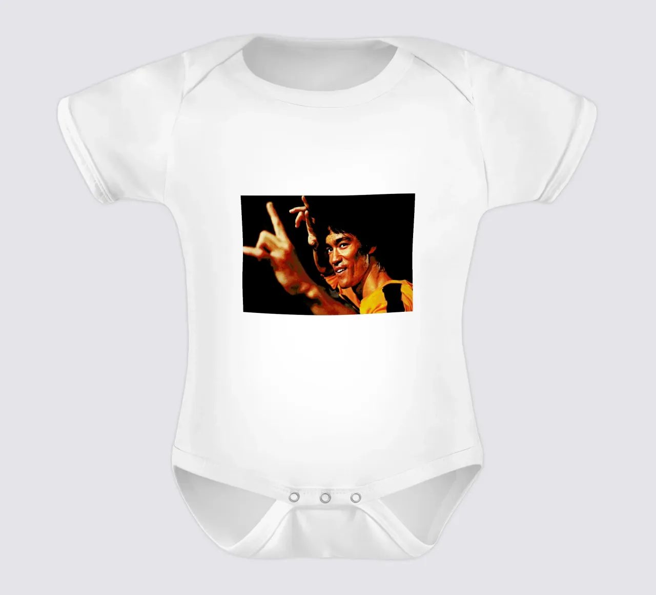 Bruce Lee in 'Game of Death' body neonato maniche corte da Gallery Print and Art Limited