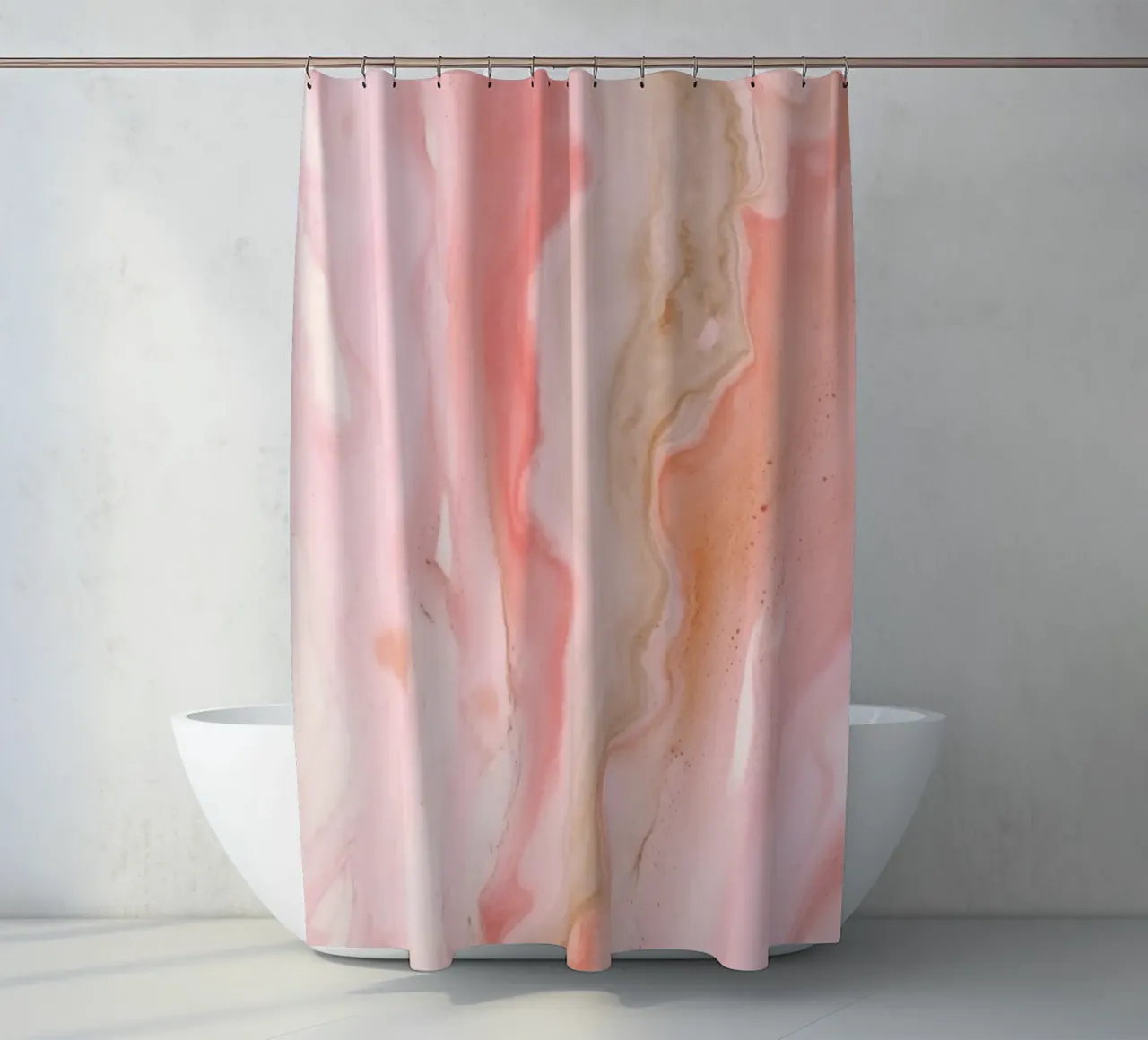 Luxuriöser Marmor Blush Pink Duschvorhang von Modern Muse