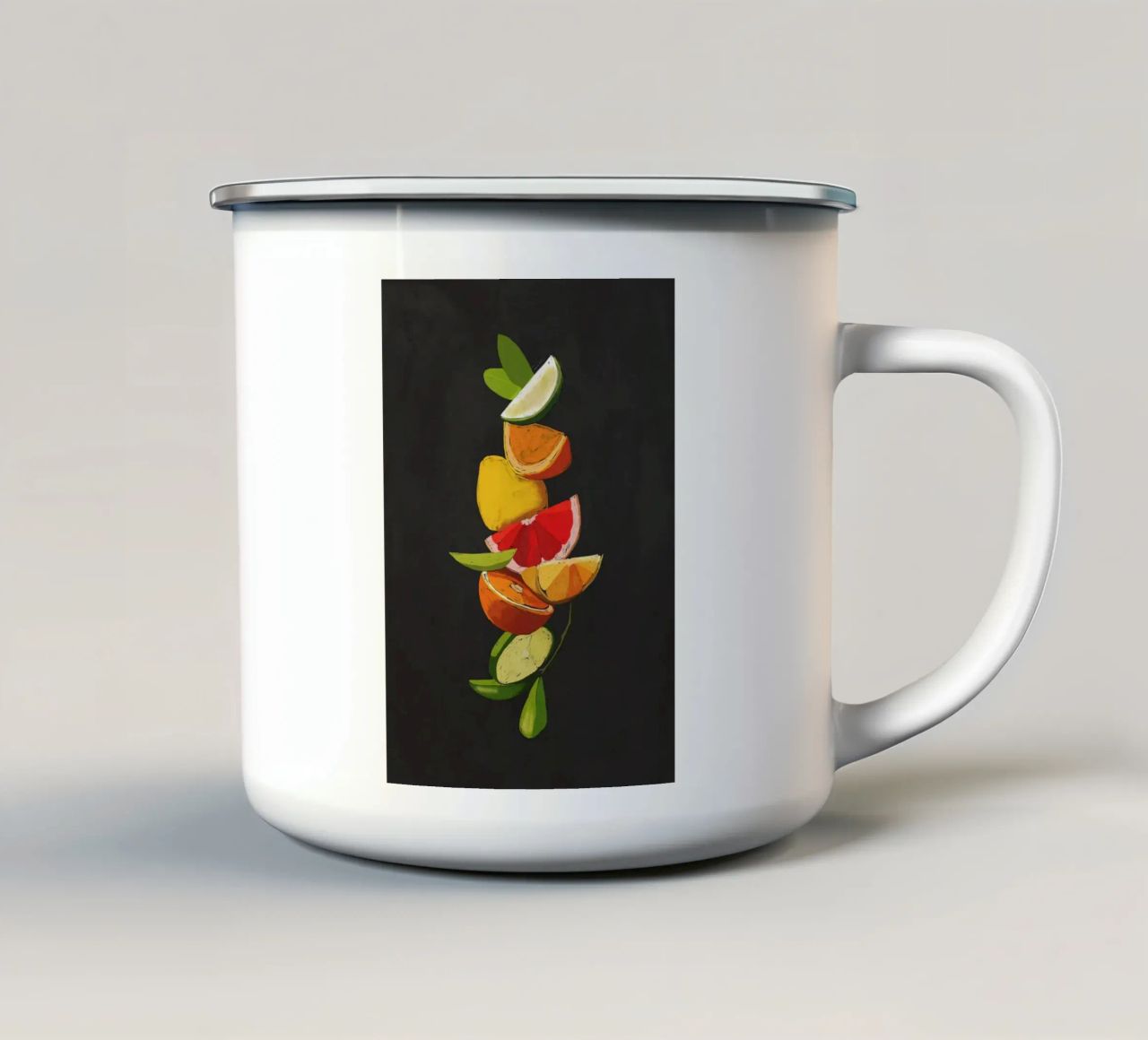 Frutta 7 scala tazza in smalto da LeaDArt