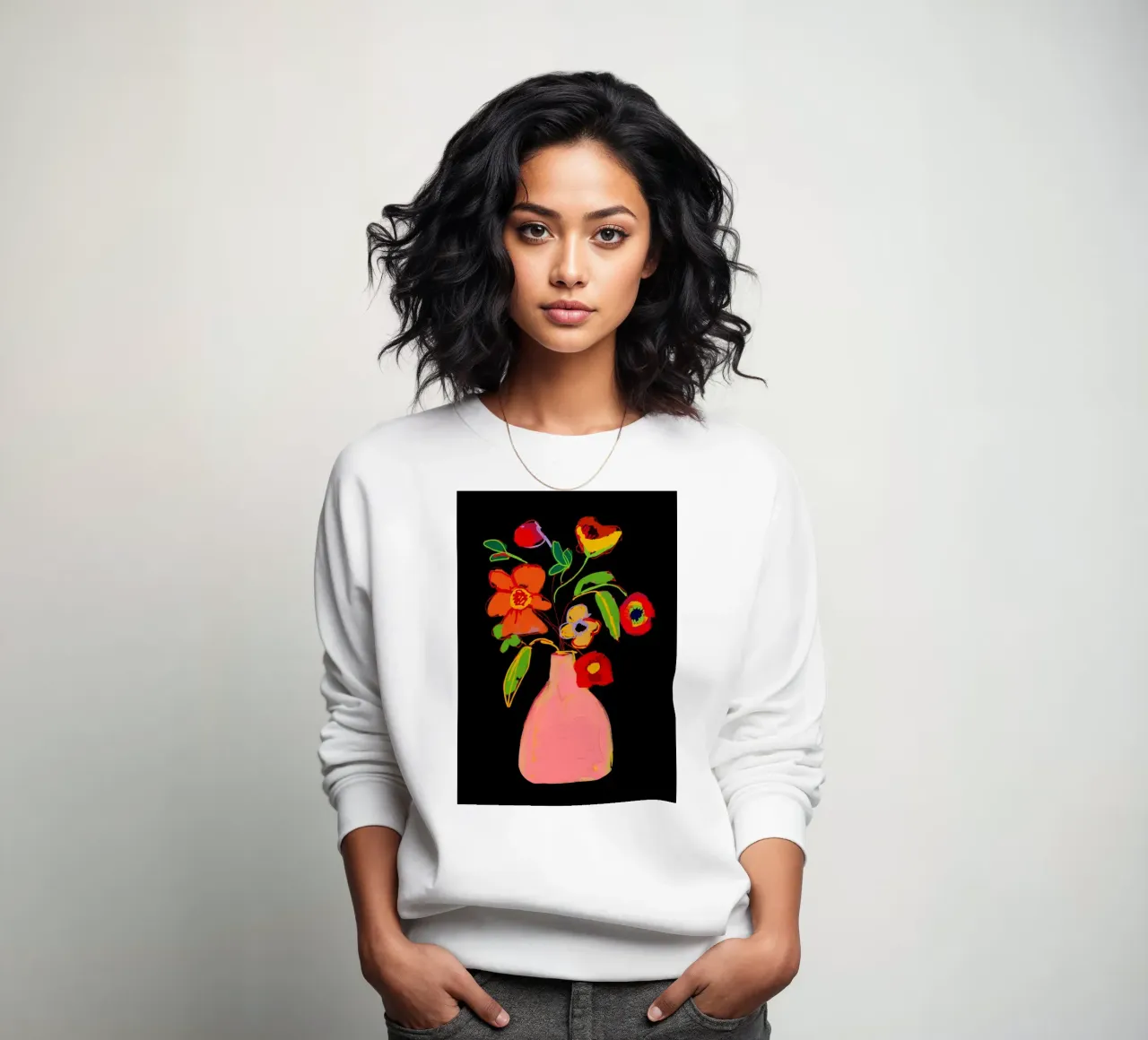 Fiore colorato in vaso 3 felpa da LeaDArt