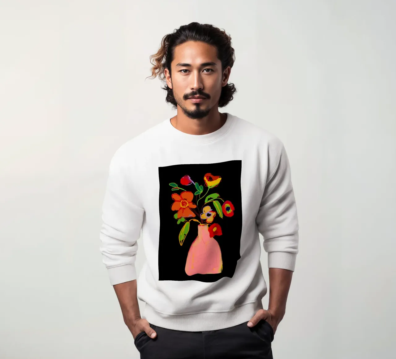 Fiore colorato in vaso 3 felpa da LeaDArt