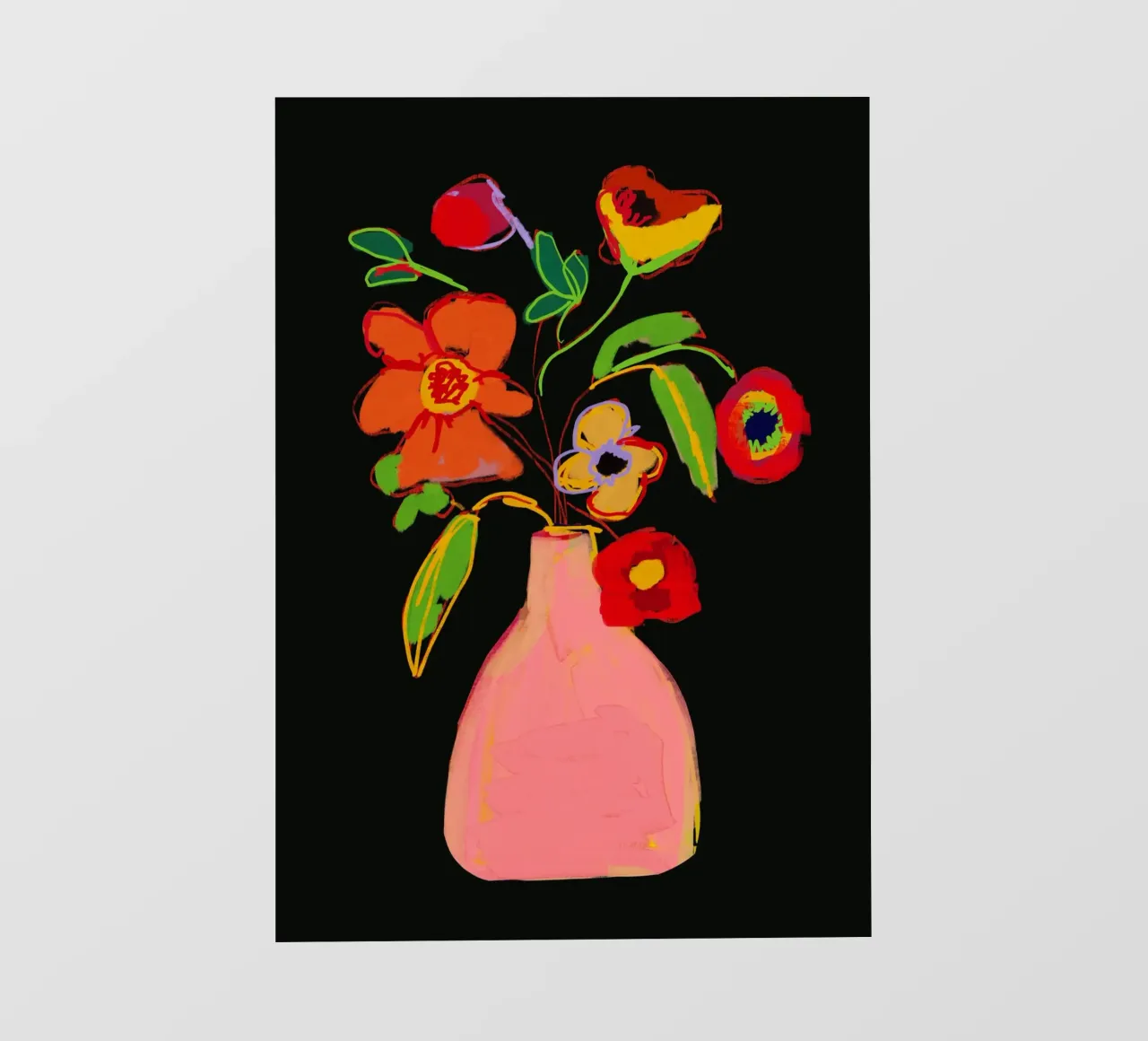 Fiore colorato in vaso 3 telo in pvc da LeaDArt