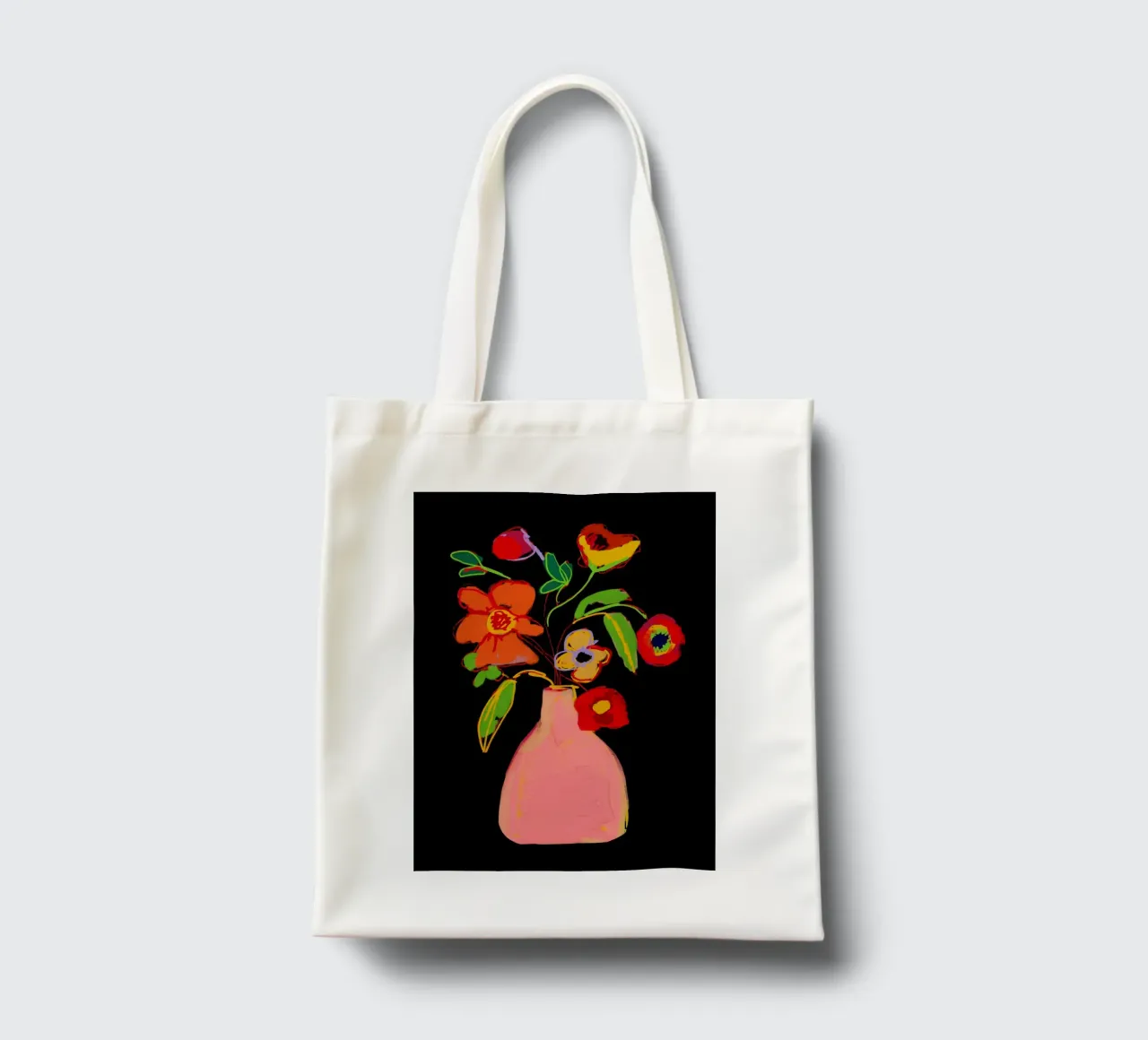 Fiore colorato in vaso 3 borsa in juta da LeaDArt