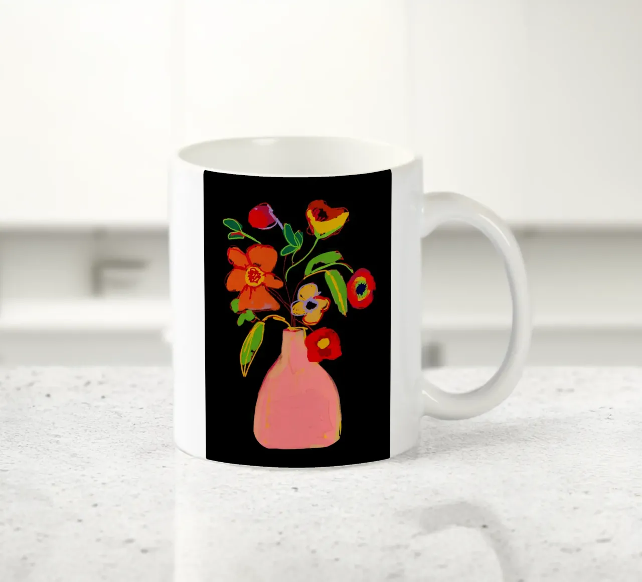 Fiore colorato in vaso 3 tazza in ceramica da LeaDArt