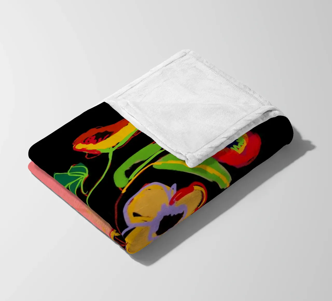 Fiore colorato in vaso 3 coperta in pile da LeaDArt
