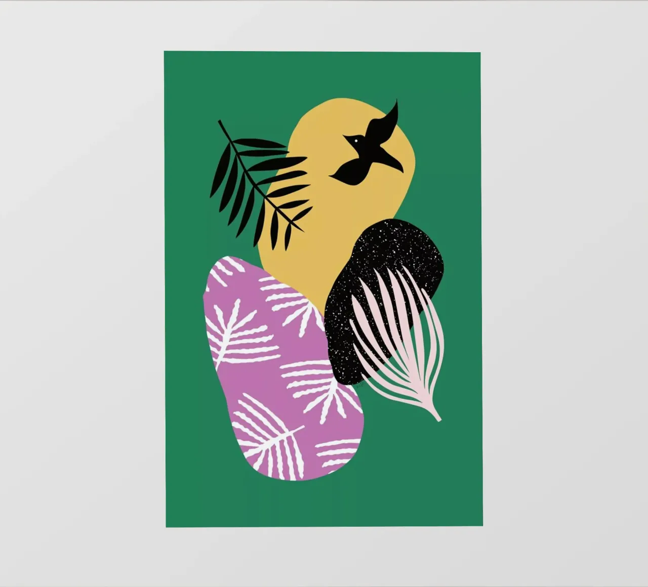 Tropical Bird in Green telo in pvc da Linda Gobeta