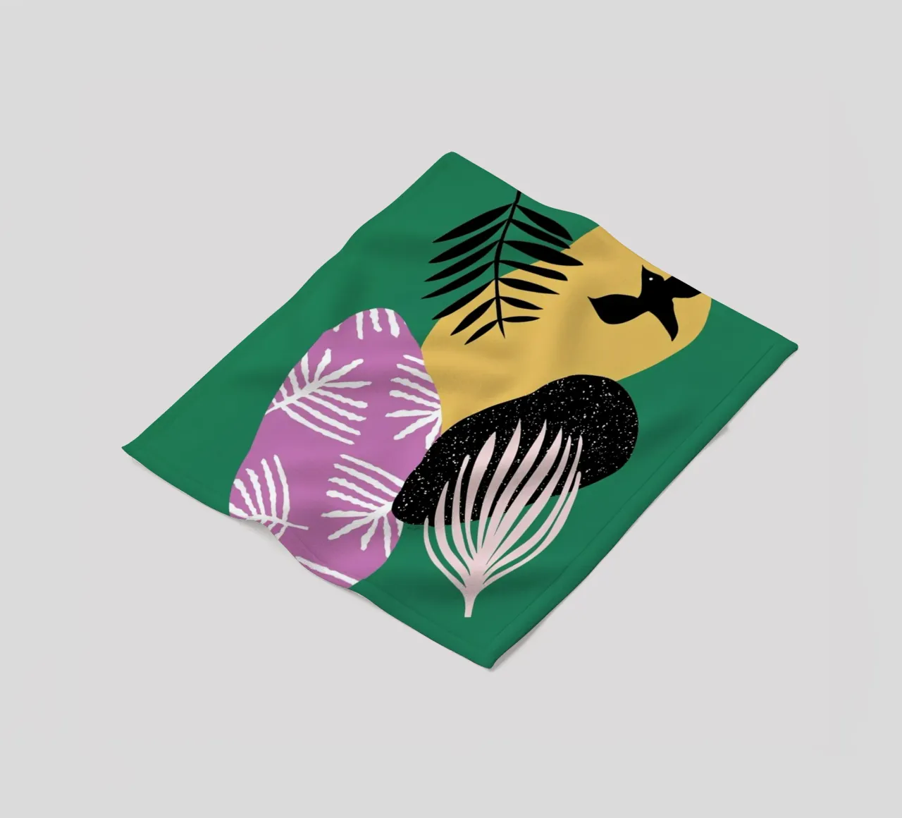 Tropical Bird in Green coperta in pile da Linda Gobeta
