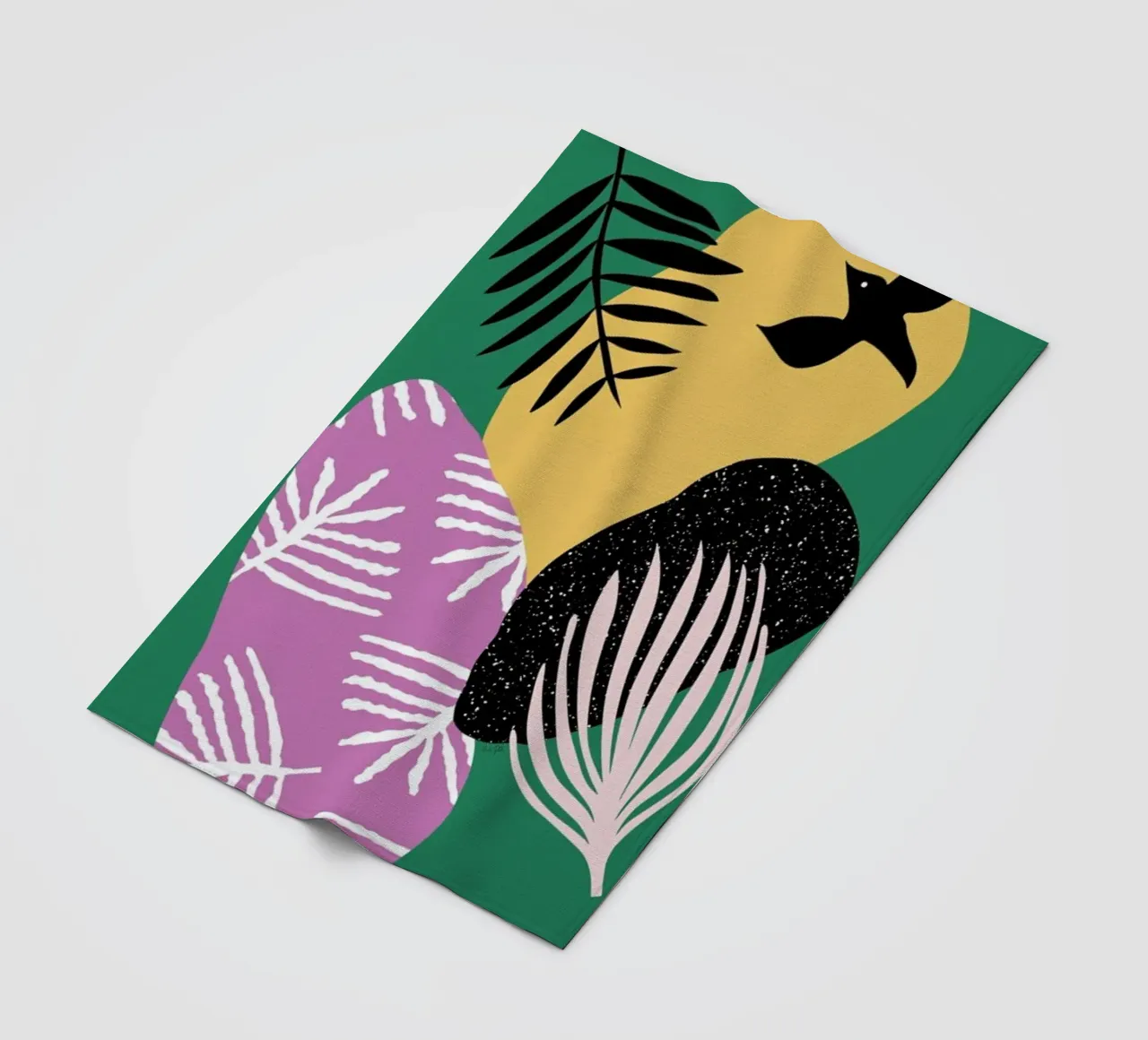 Tropical Bird in Green coperta in pile da Linda Gobeta