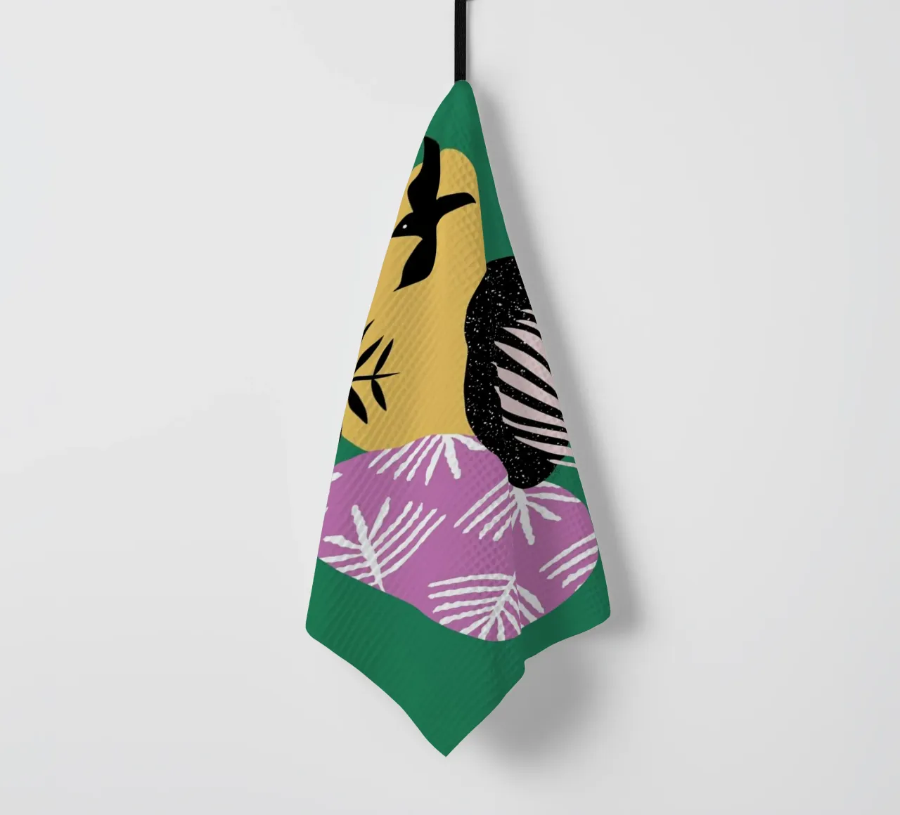 Tropical Bird in Green canovaccio da cucina da Linda Gobeta