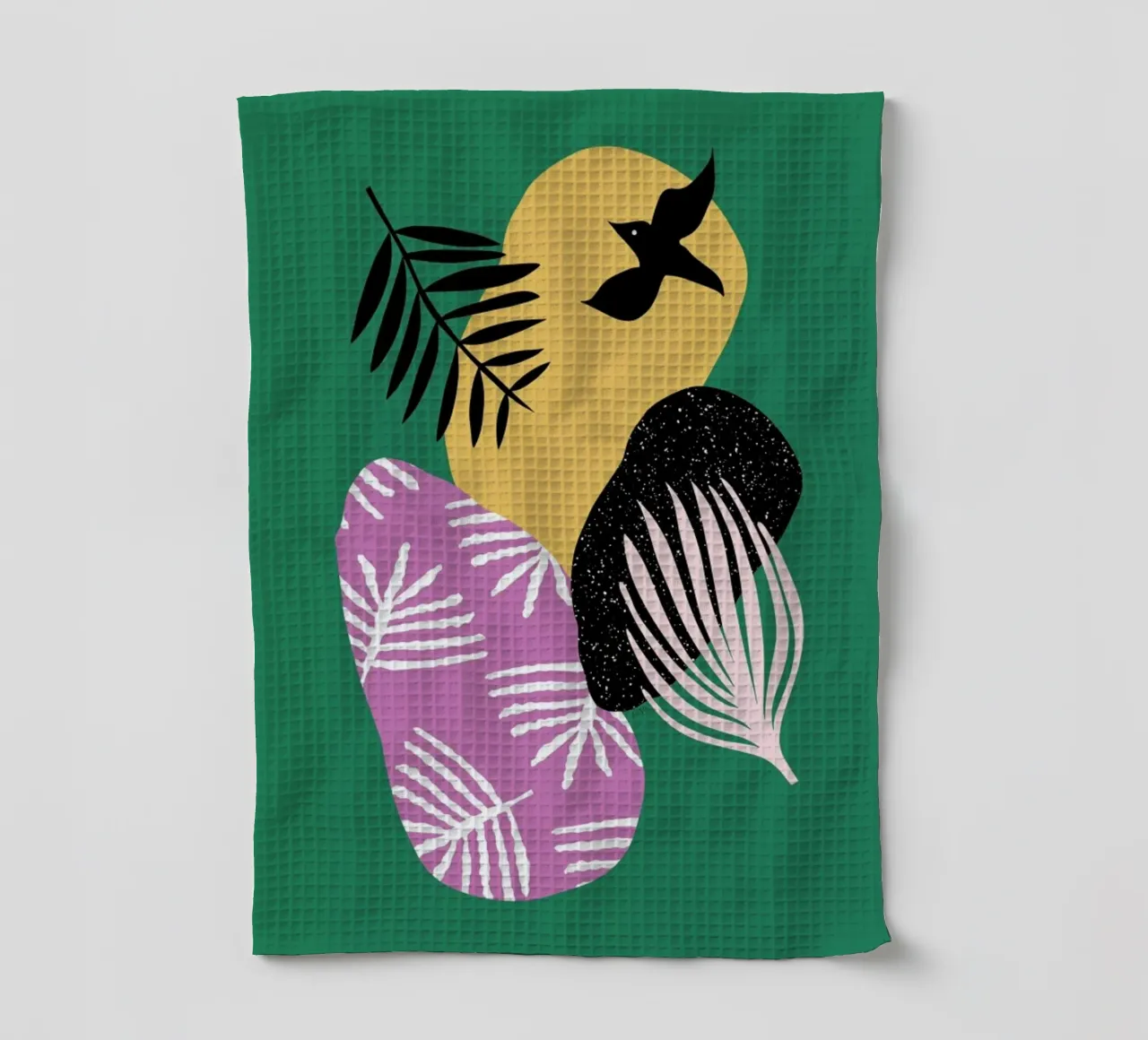 Tropical Bird in Green canovaccio da cucina da Linda Gobeta