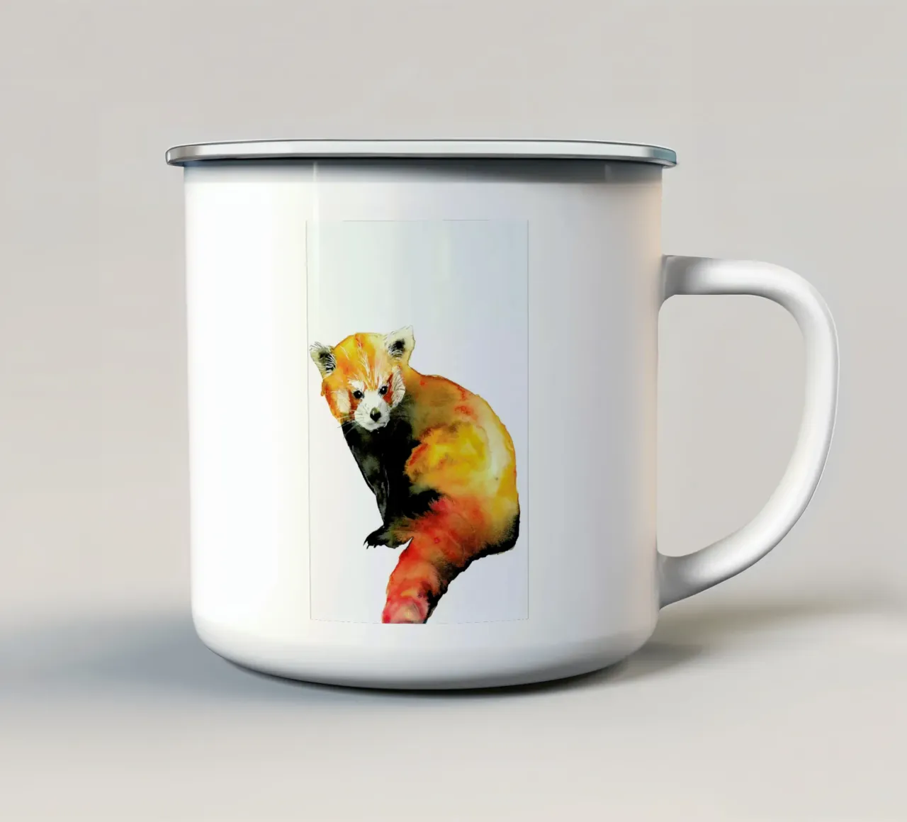 Red Panda tazza in smalto da Larissa van der Laan