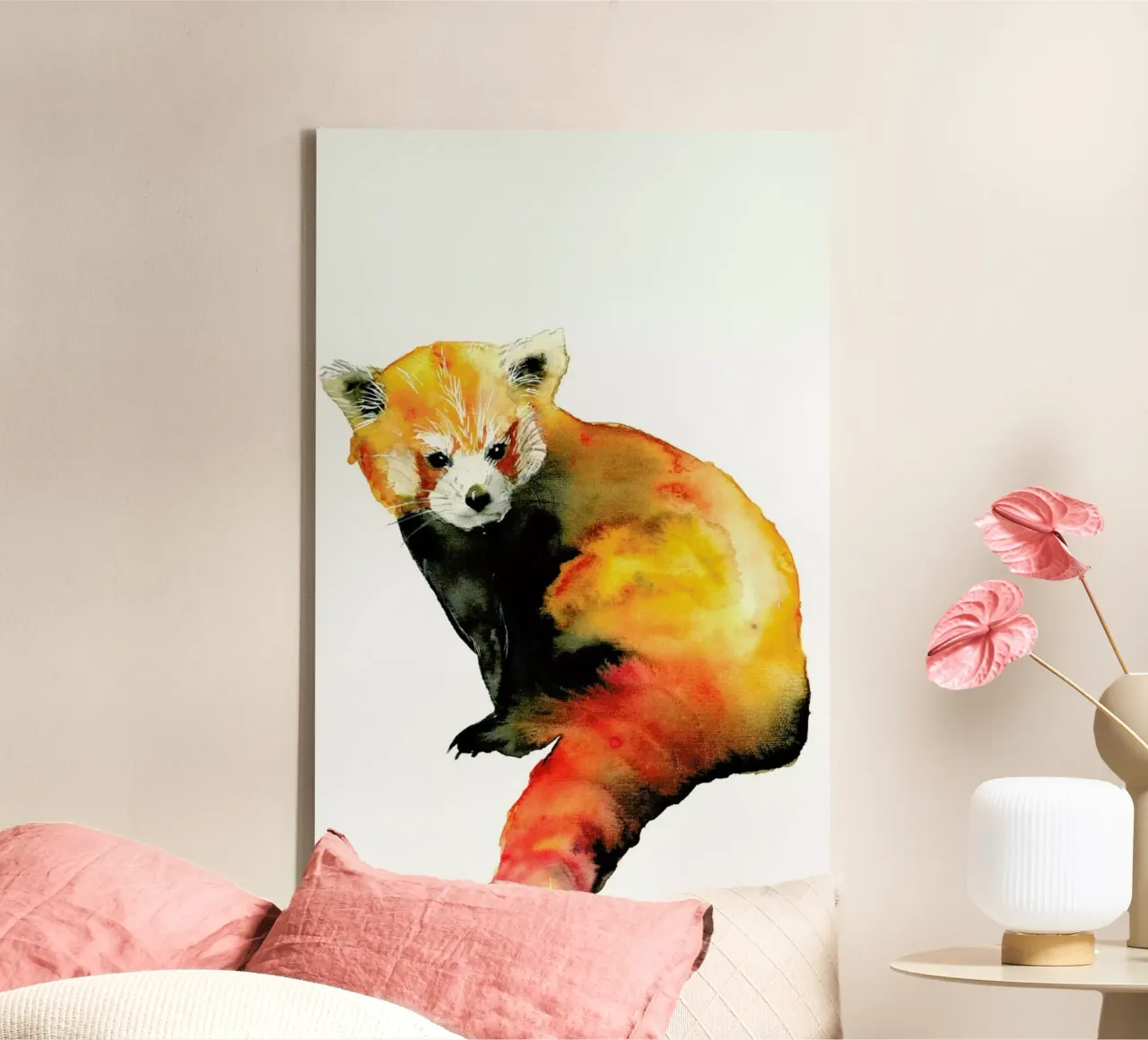 Red Panda canvas by Larissa van der Laan