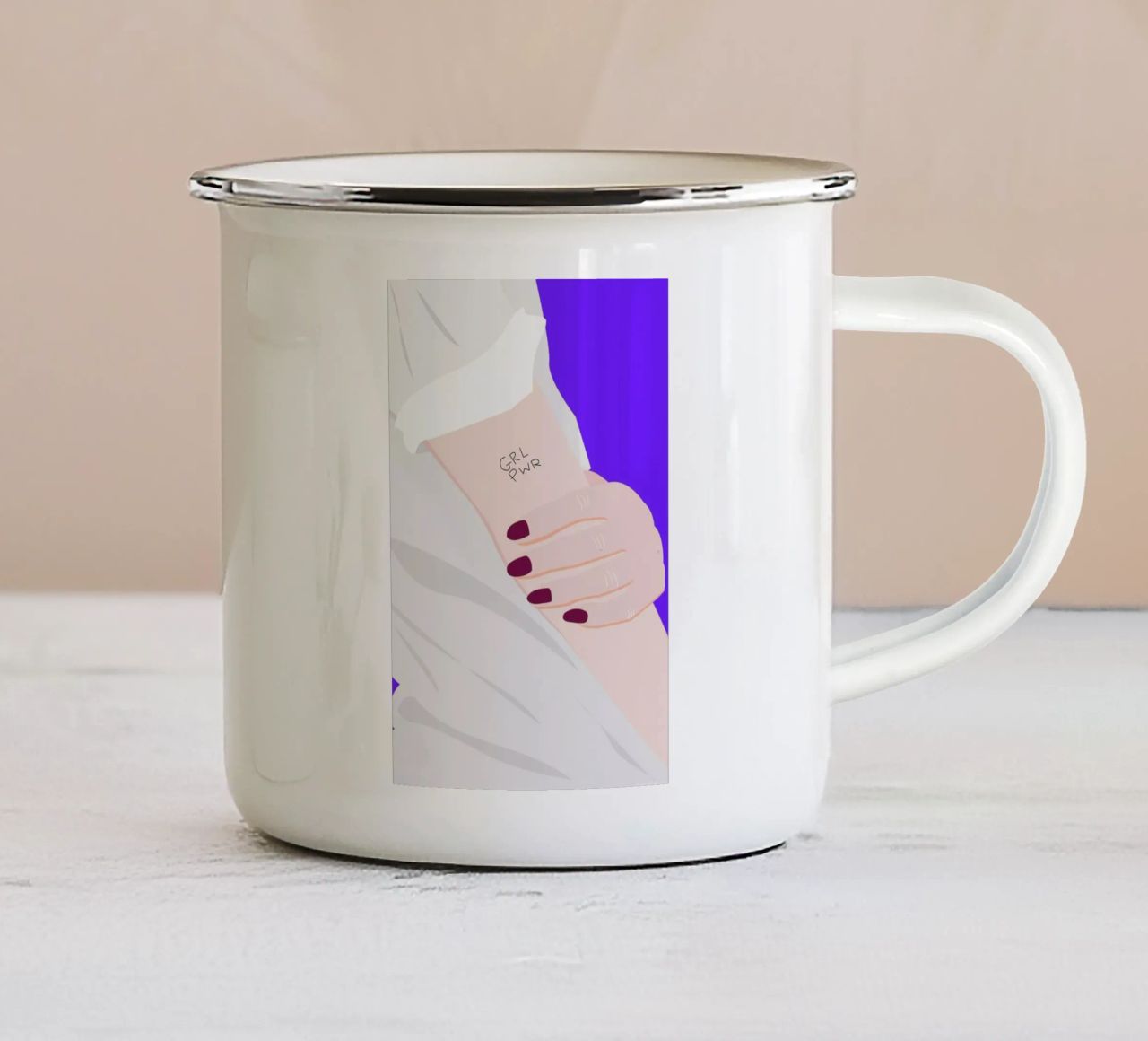 Grl Pwr tazza in smalto da Céleste Wallaert