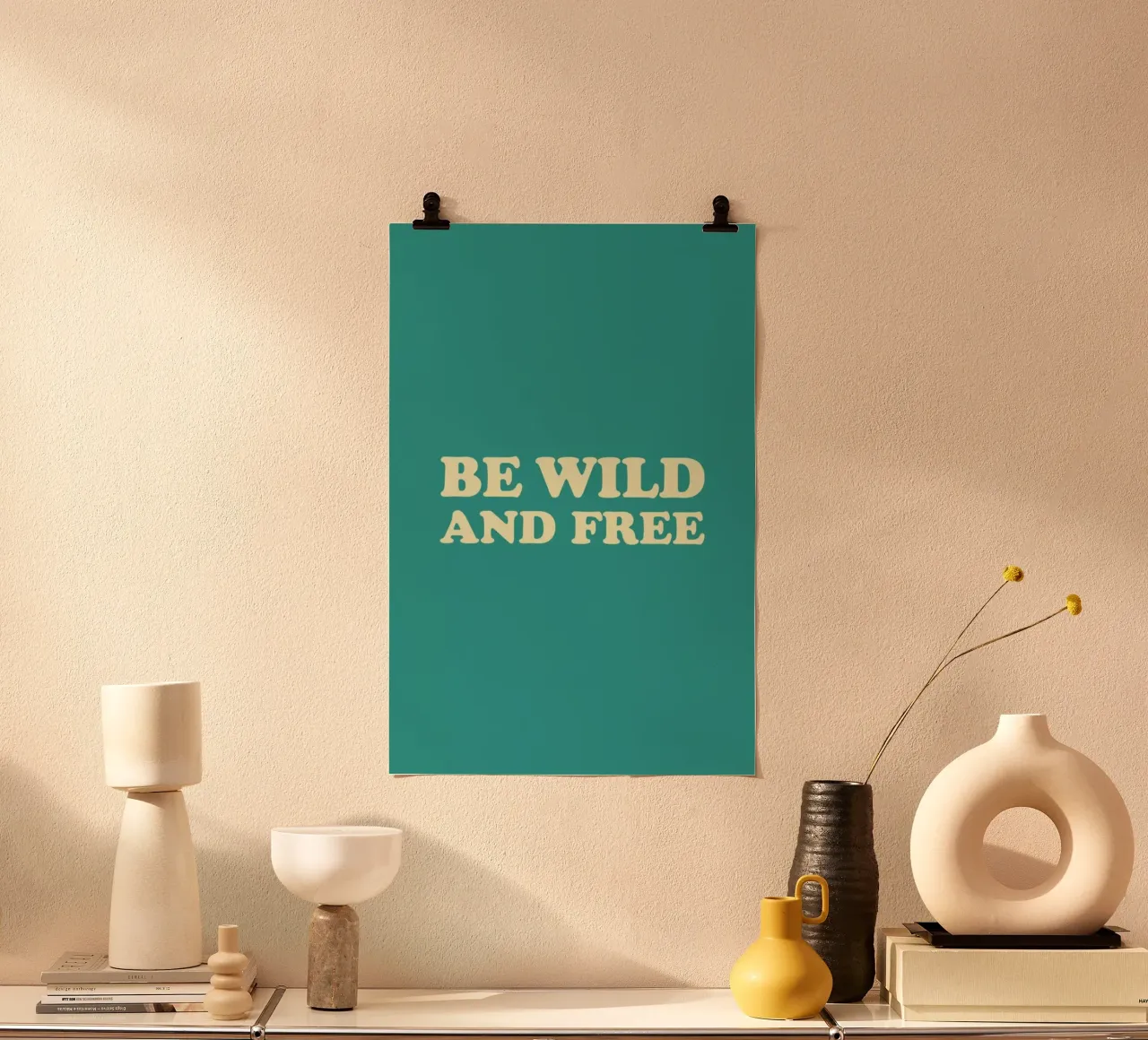 Be Wild and Free - Mint poster con telaio in plastica da Studio One