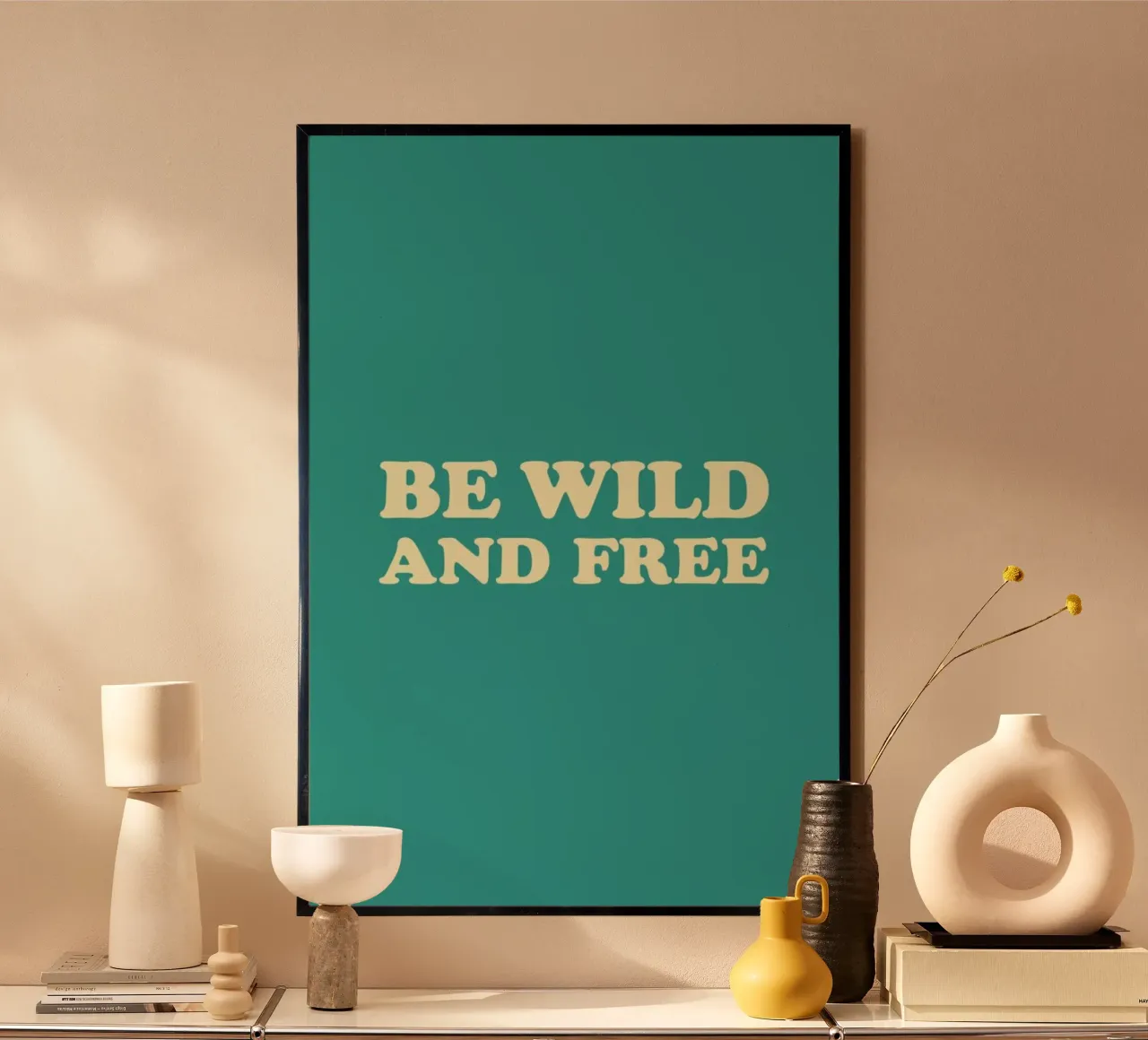 Be Wild and Free - Mint poster con telaio in plastica da Studio One