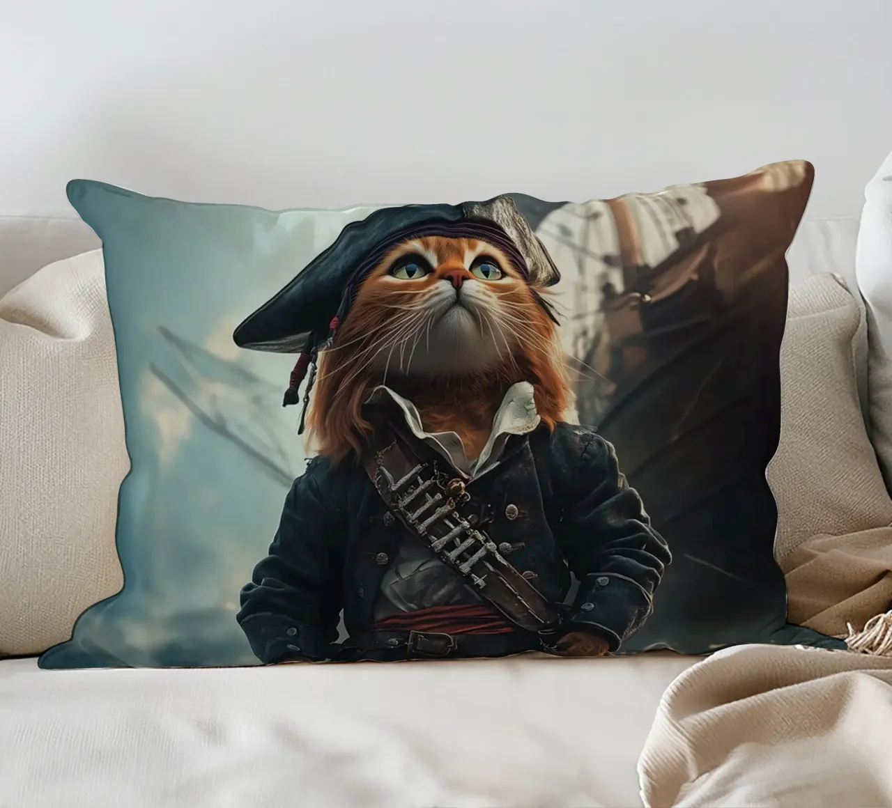 He is a pirate No. 03 cuscino da lazydaypaper