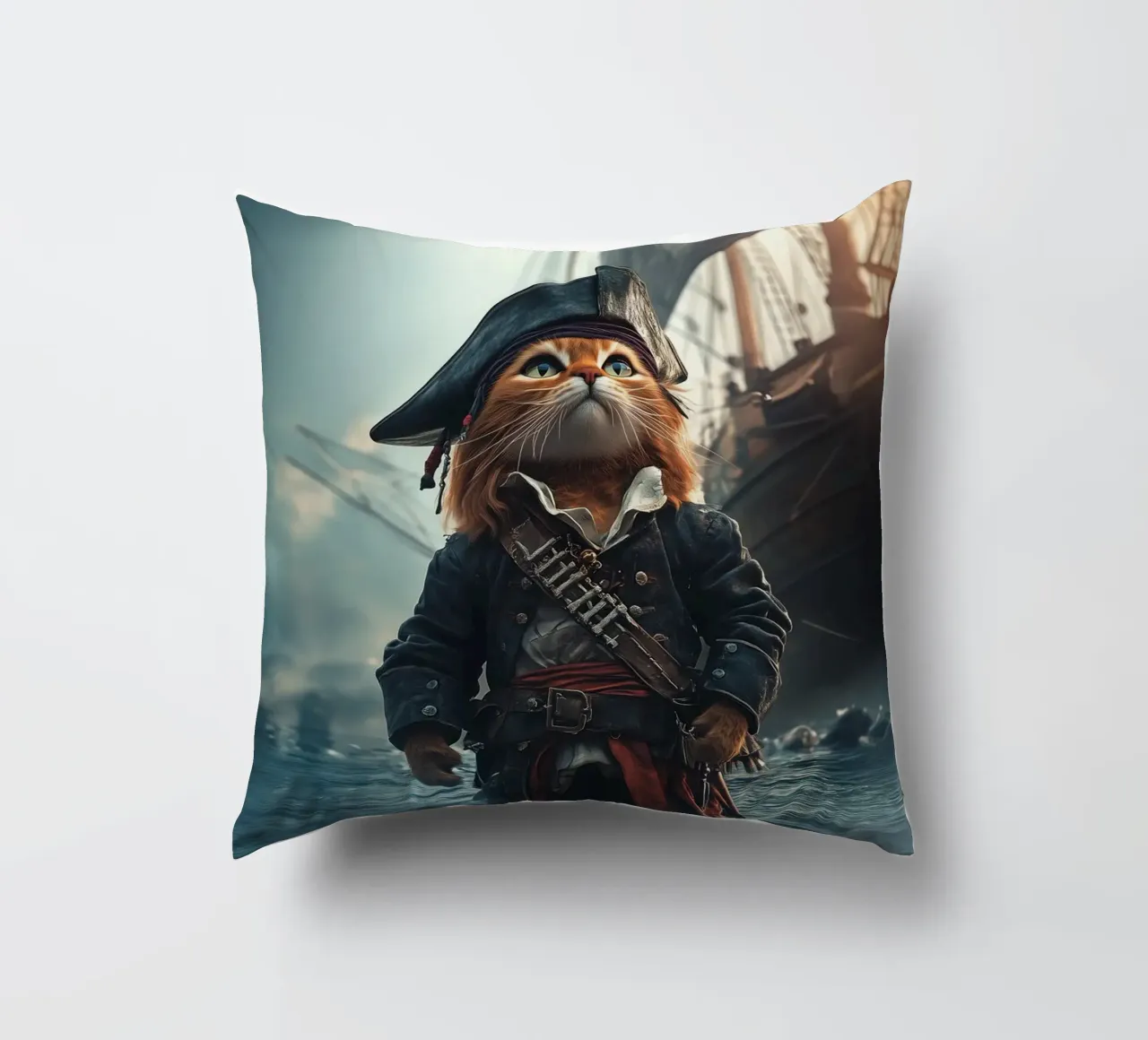 He is a pirate No. 03 cuscino da lazydaypaper