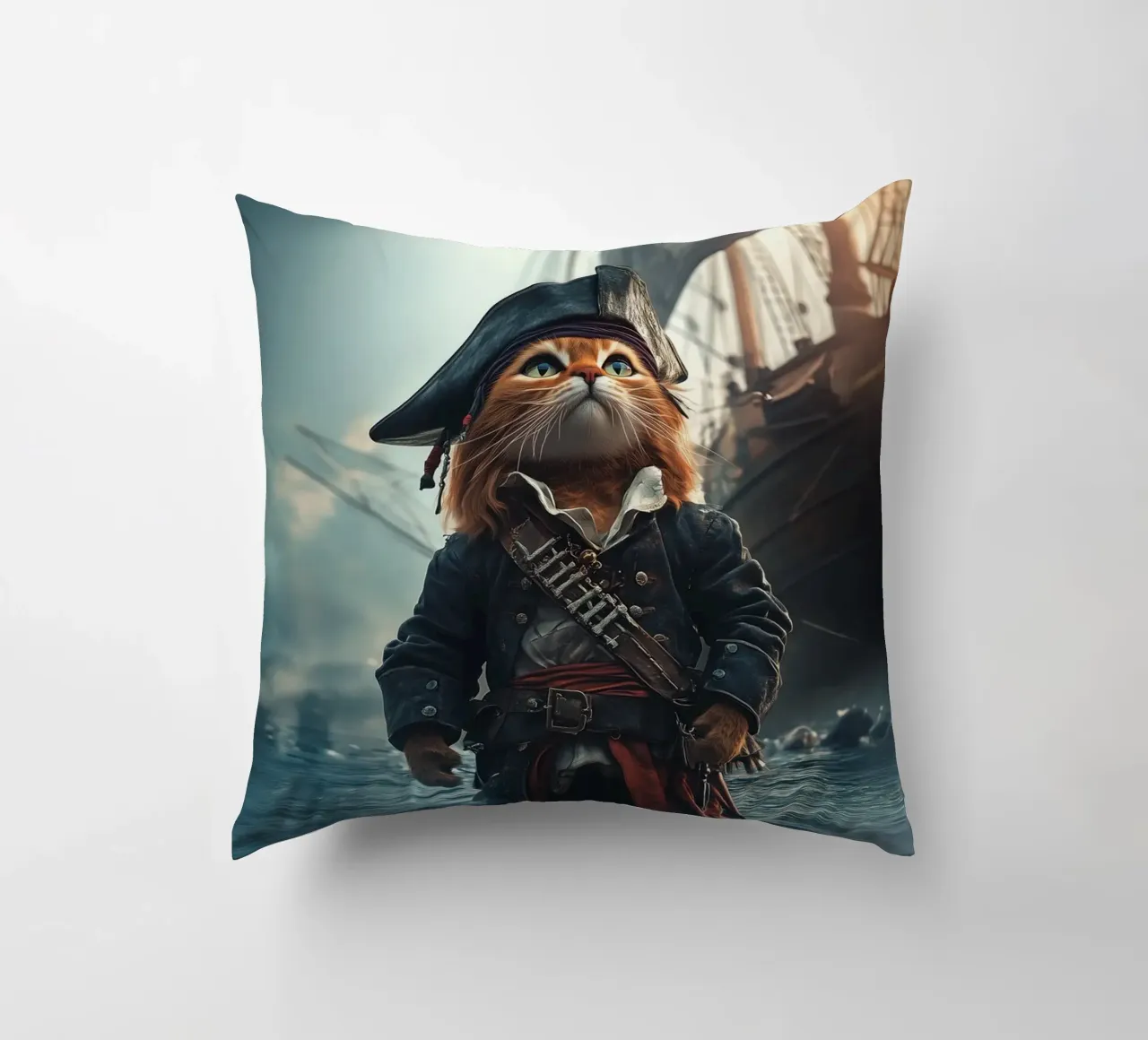 He is a pirate No. 03 cuscino da lazydaypaper