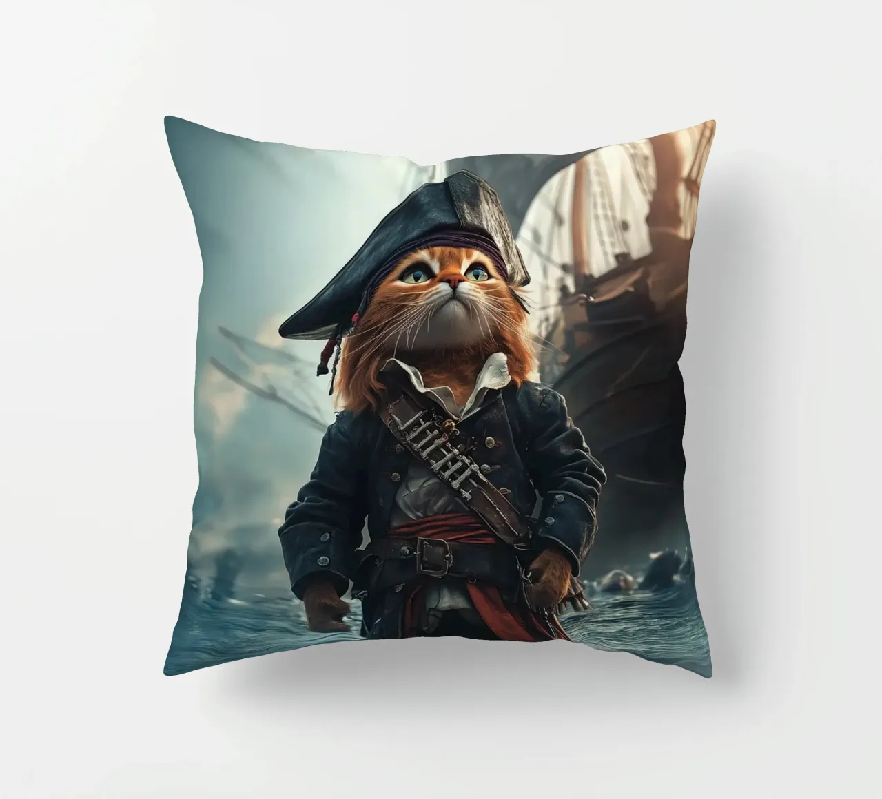 He is a pirate No. 03 cuscino da lazydaypaper