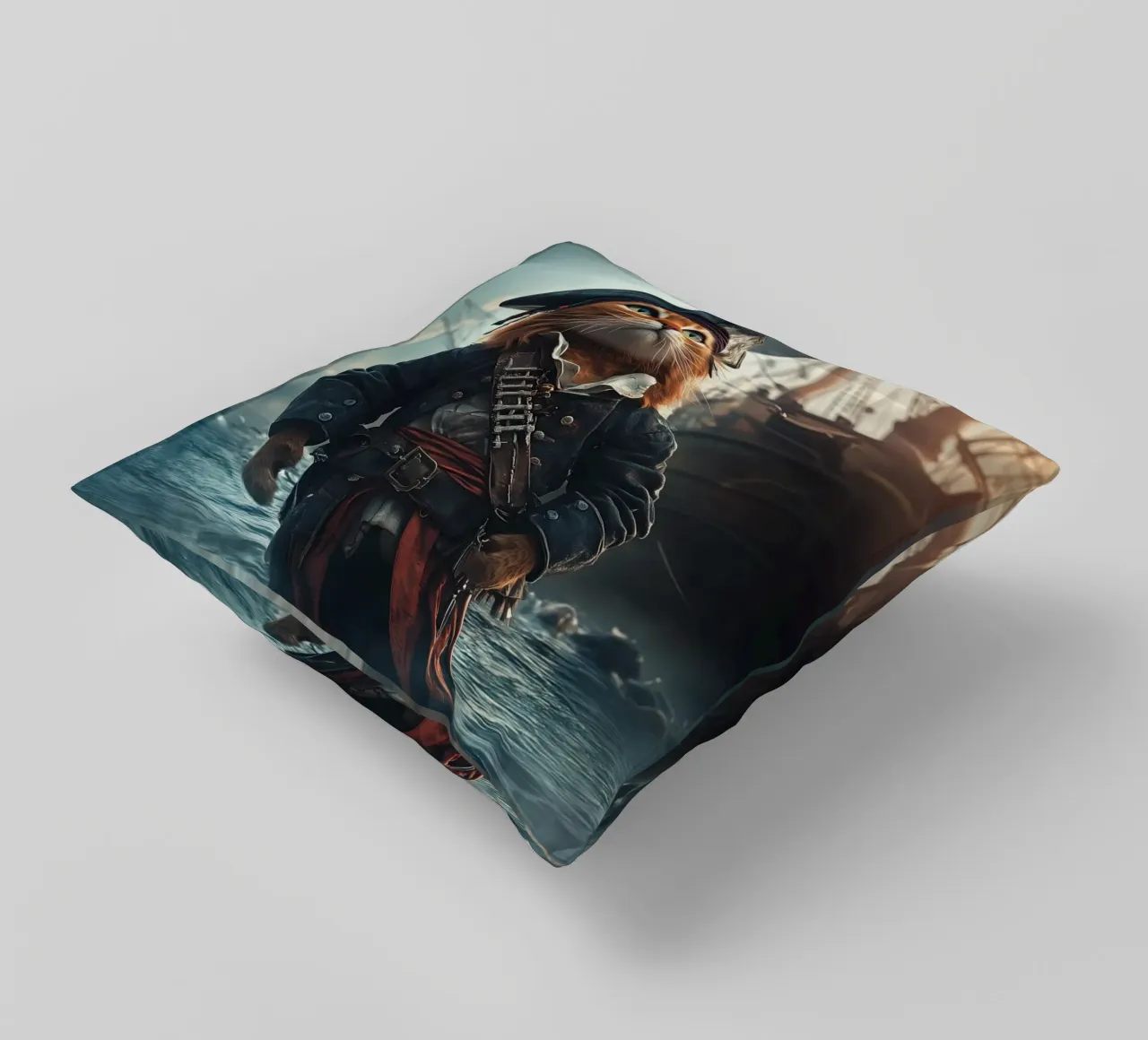 He is a pirate No. 03 cuscino da lazydaypaper